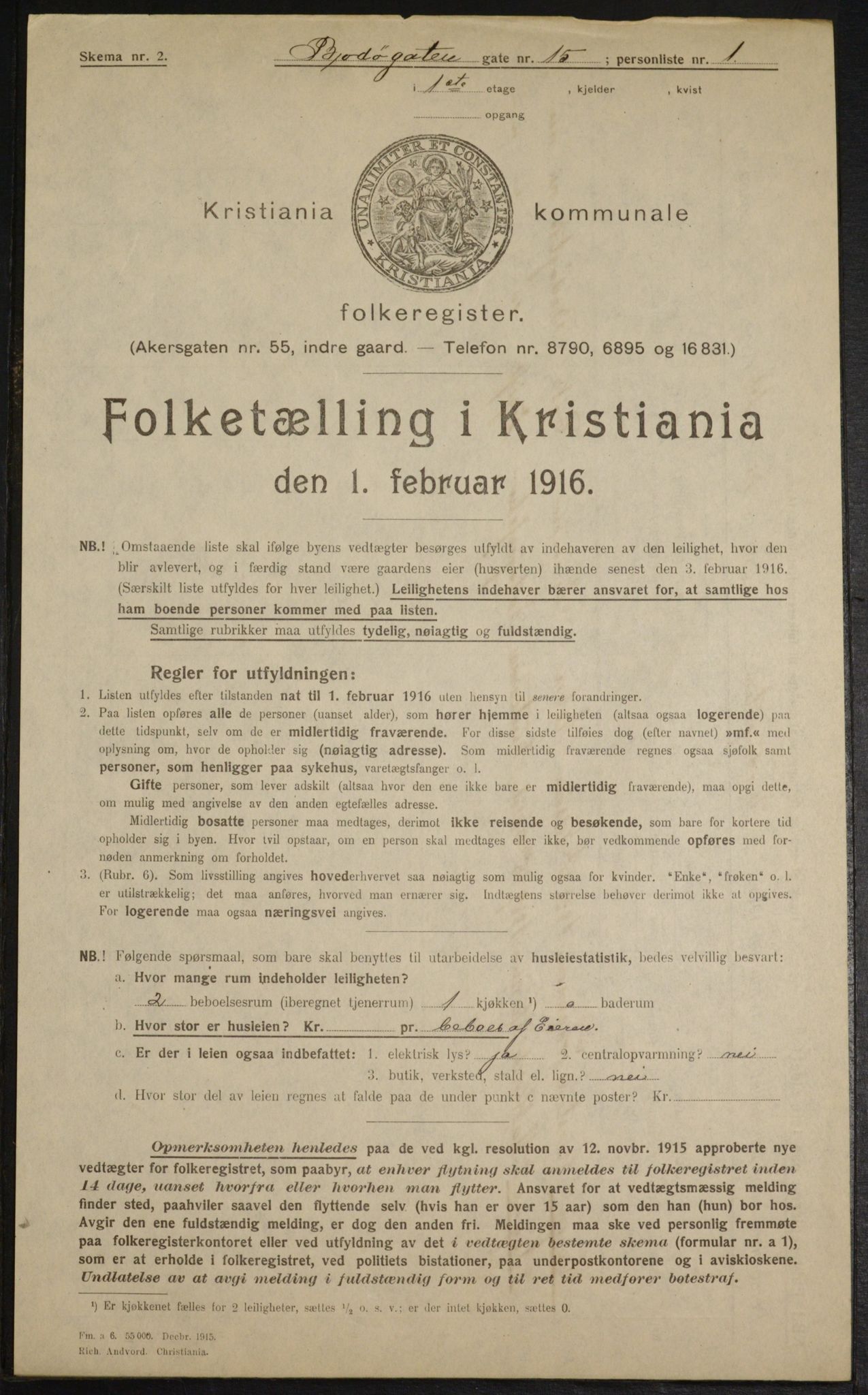 OBA, Municipal Census 1916 for Kristiania, 1916, p. 6860