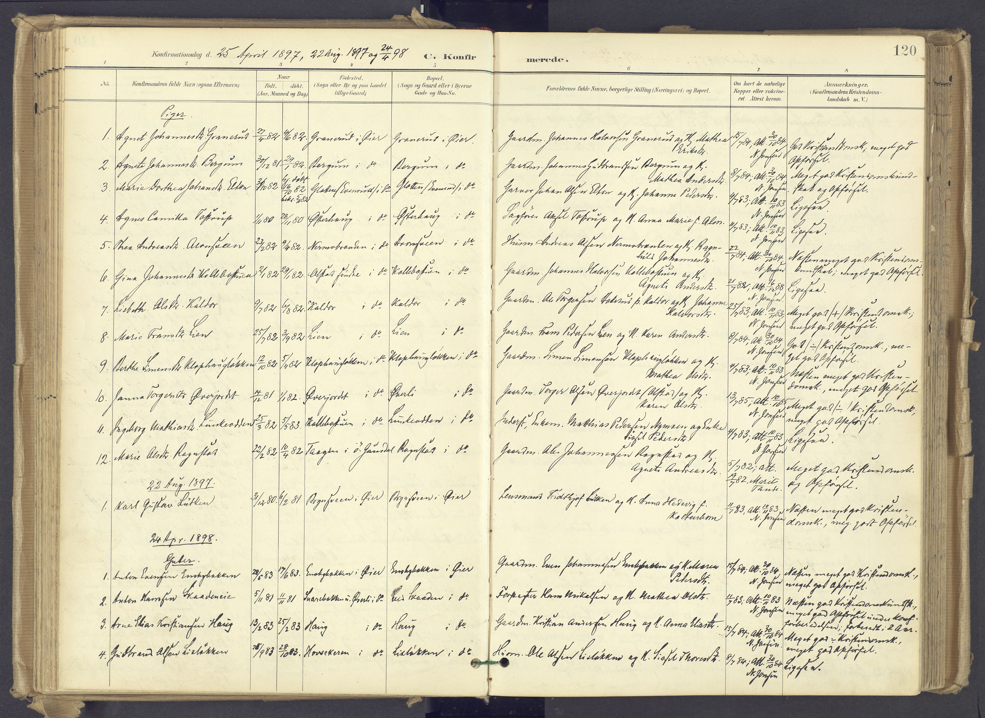 Øyer prestekontor, AV/SAH-PREST-084/H/Ha/Haa/L0012: Parish register (official) no. 12, 1897-1920, p. 120