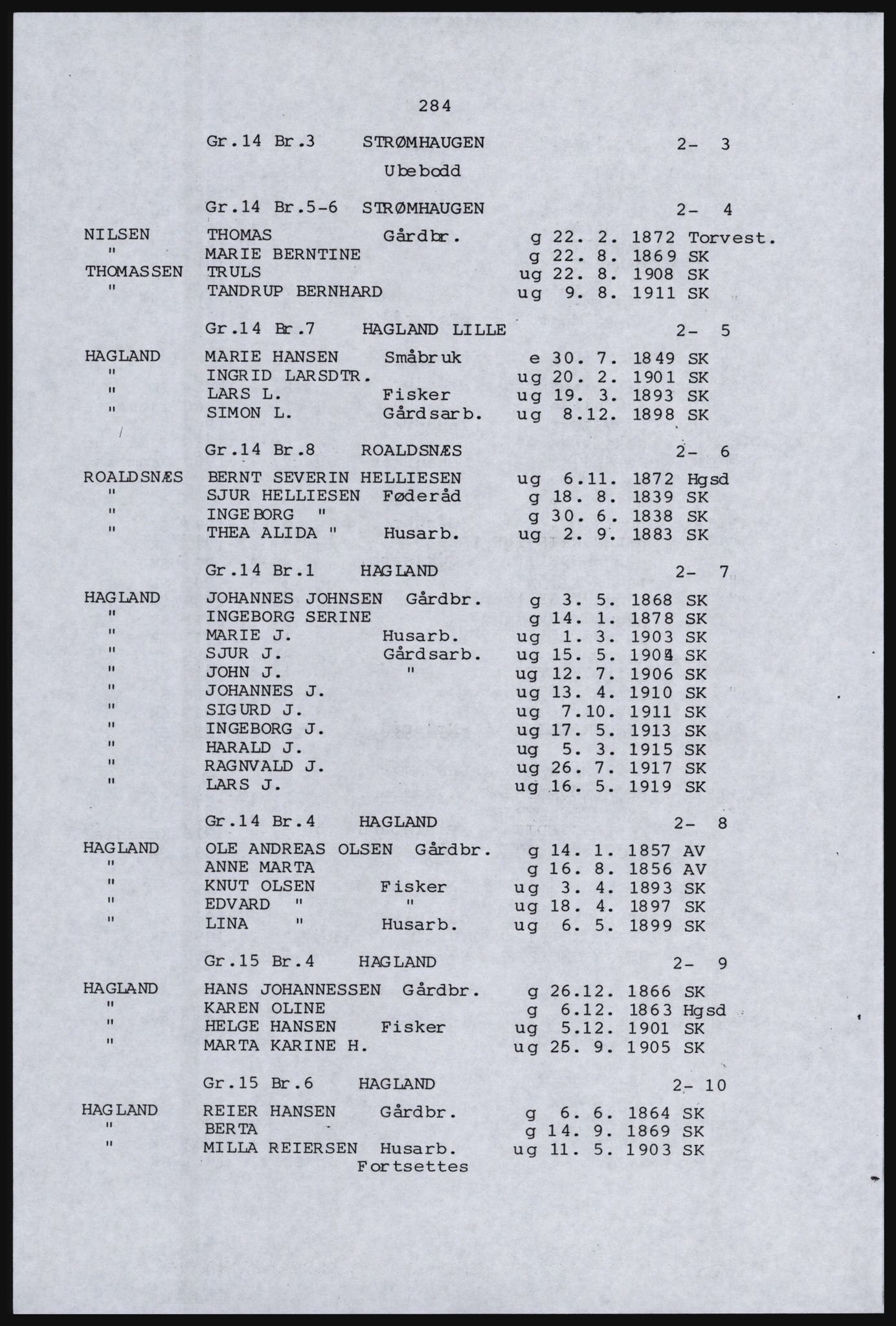 SAST, Copy of 1920 census for the Northern Rogaland, 1920, p. 308