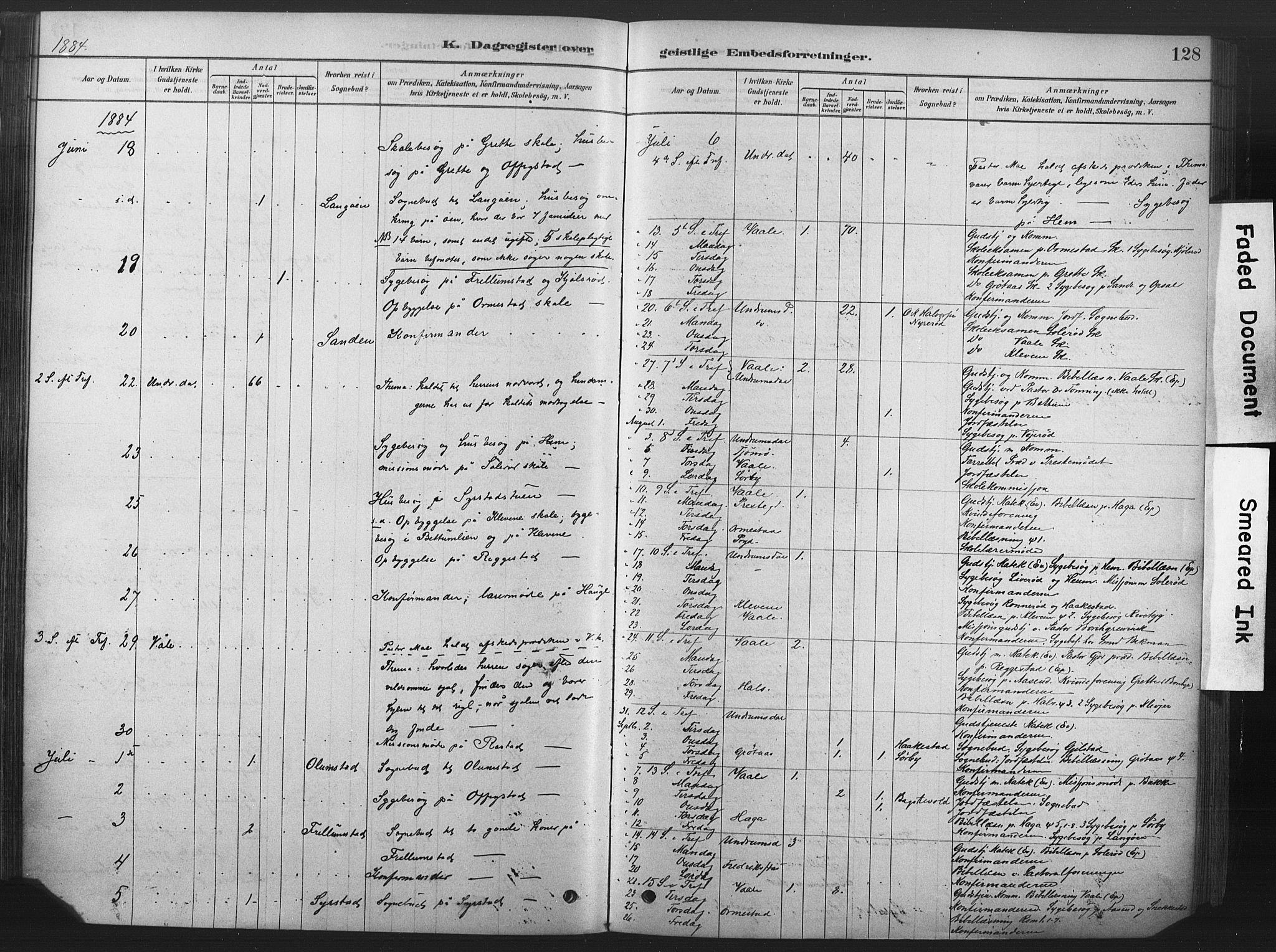 Våle kirkebøker, AV/SAKO-A-334/F/Fb/L0002: Parish register (official) no. II 2, 1878-1907, p. 128