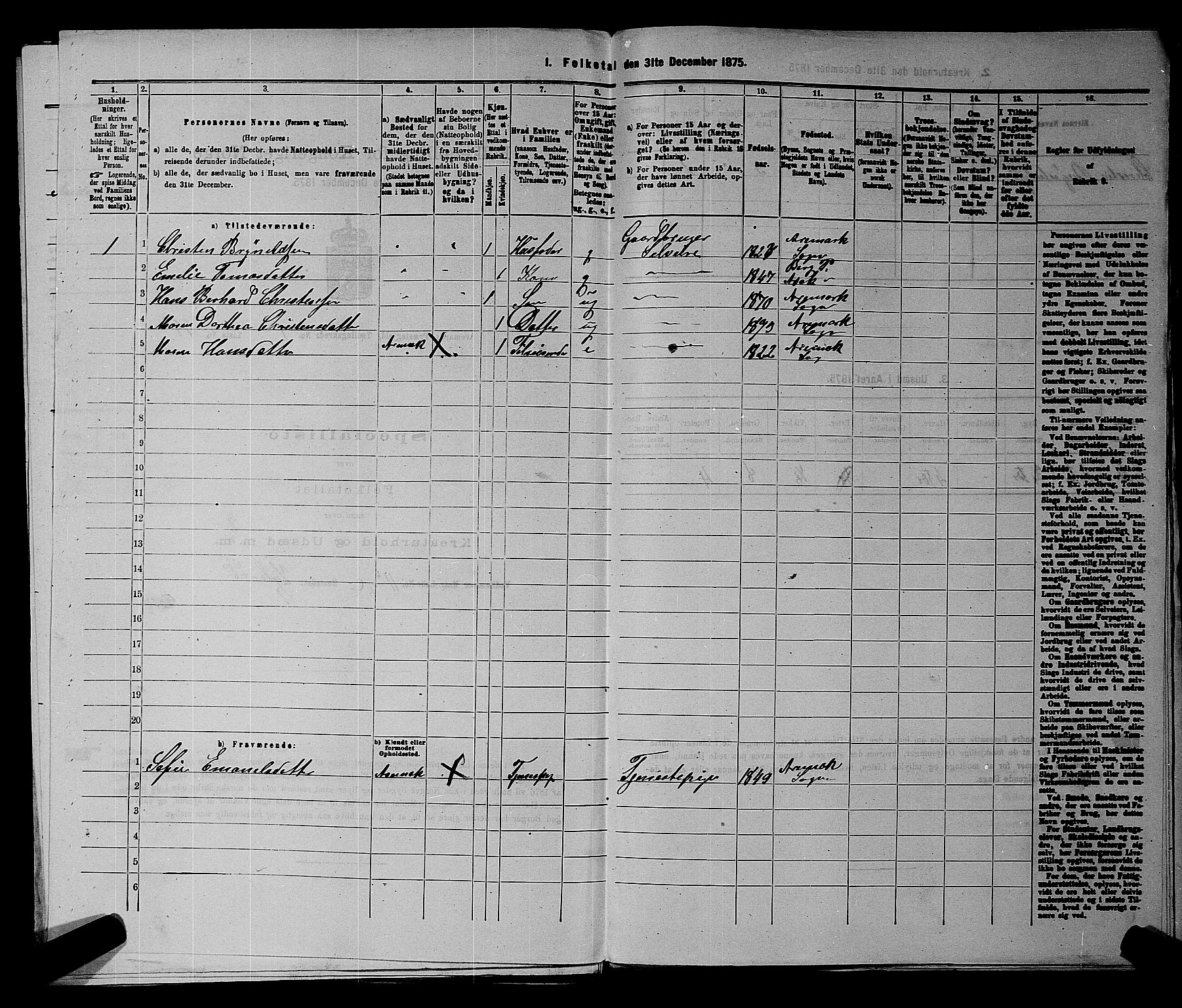 RA, 1875 census for 0118P Aremark, 1875, p. 155