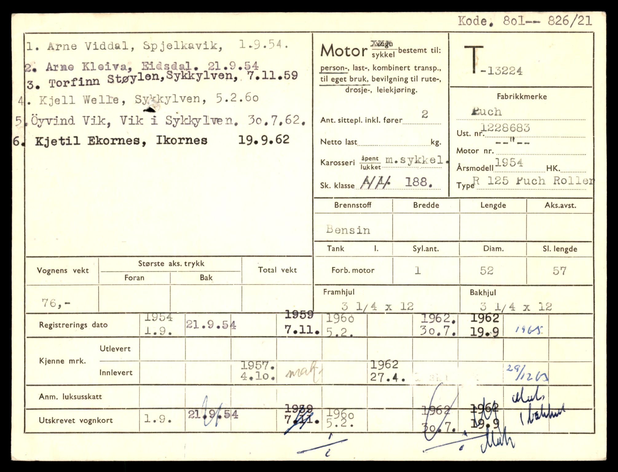 Møre og Romsdal vegkontor - Ålesund trafikkstasjon, AV/SAT-A-4099/F/Fe/L0038: Registreringskort for kjøretøy T 13180 - T 13360, 1927-1998, p. 737