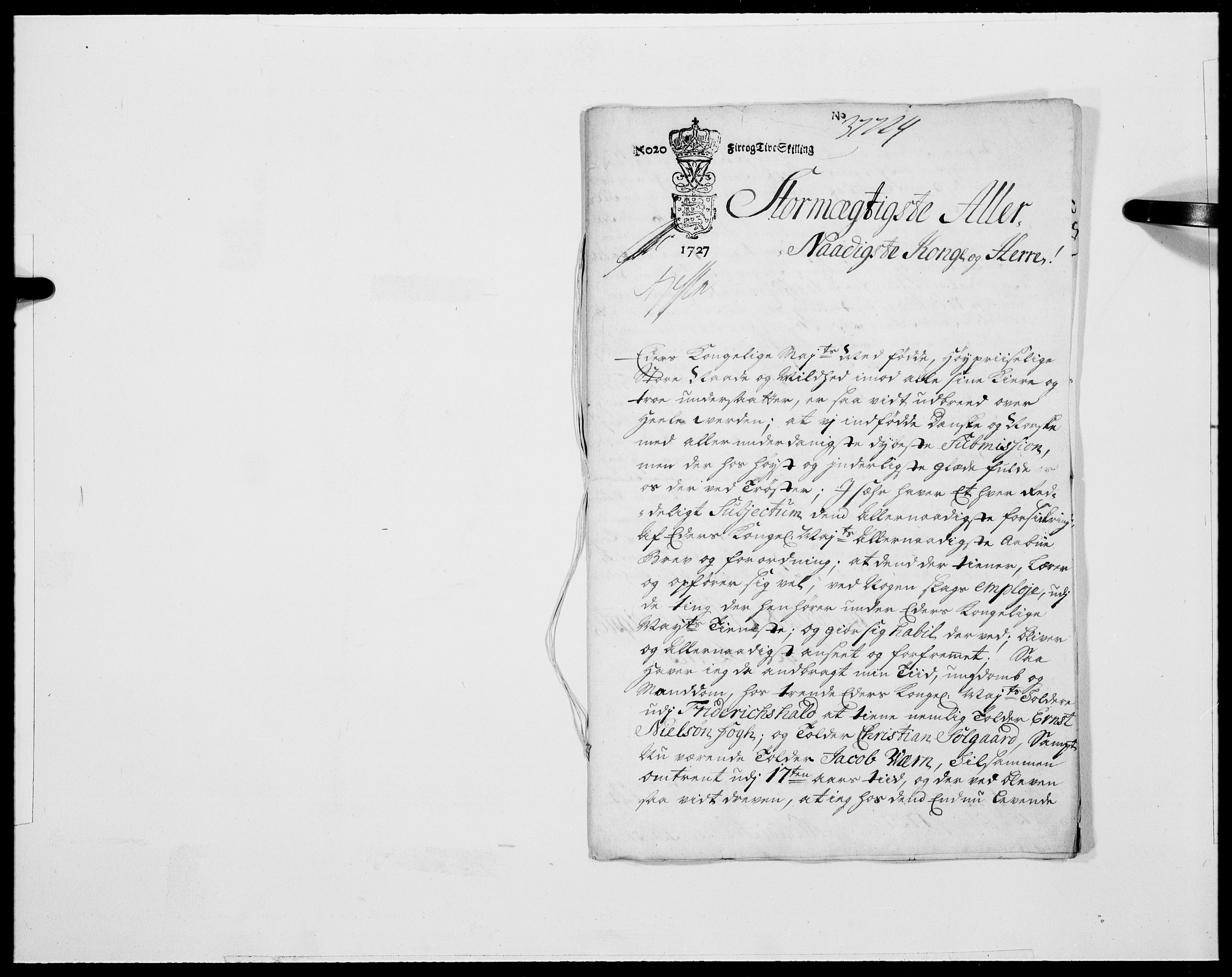 Danske Kanselli 1572-1799, AV/RA-EA-3023/F/Fc/Fcc/Fcca/L0100: Norske innlegg 1572-1799, 1727, p. 232