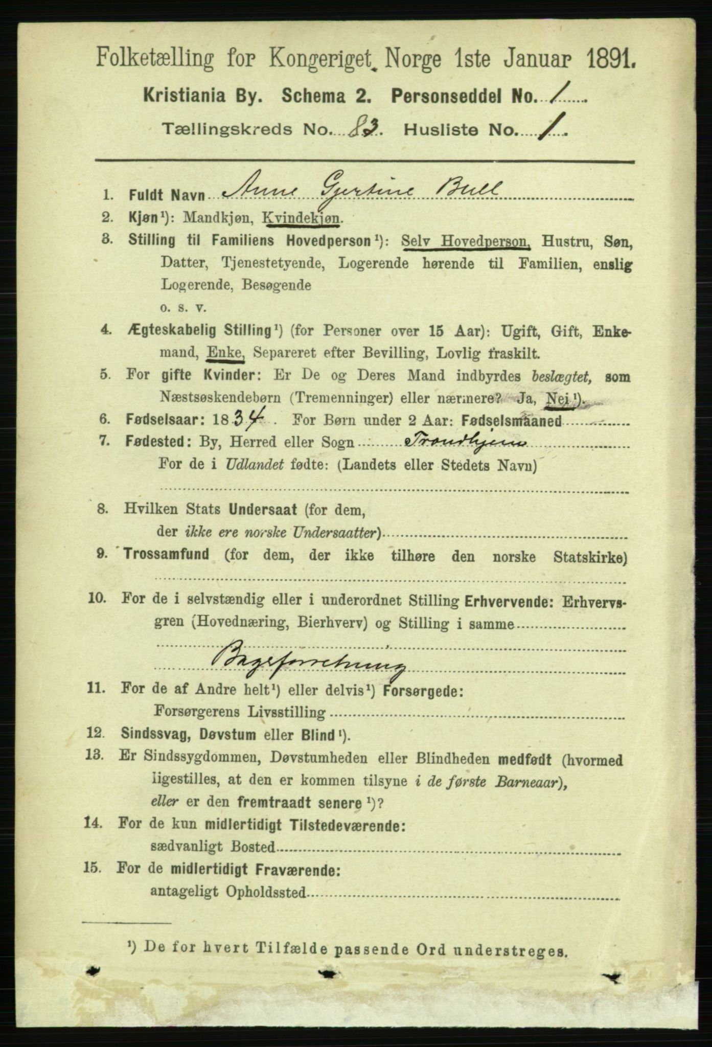 RA, 1891 census for 0301 Kristiania, 1891, p. 42122