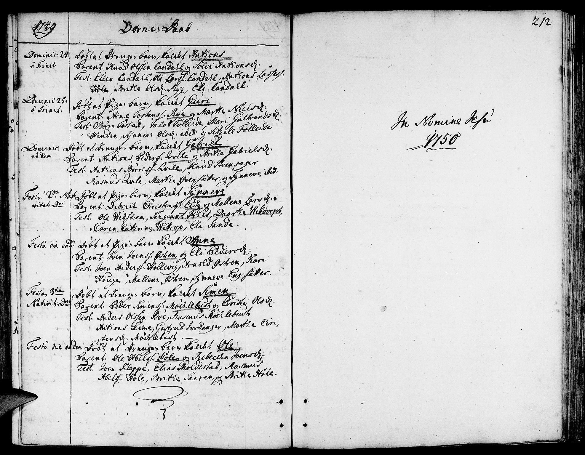 Gloppen sokneprestembete, SAB/A-80101/H/Haa/Haaa/L0003: Parish register (official) no. A 3, 1739-1757, p. 212