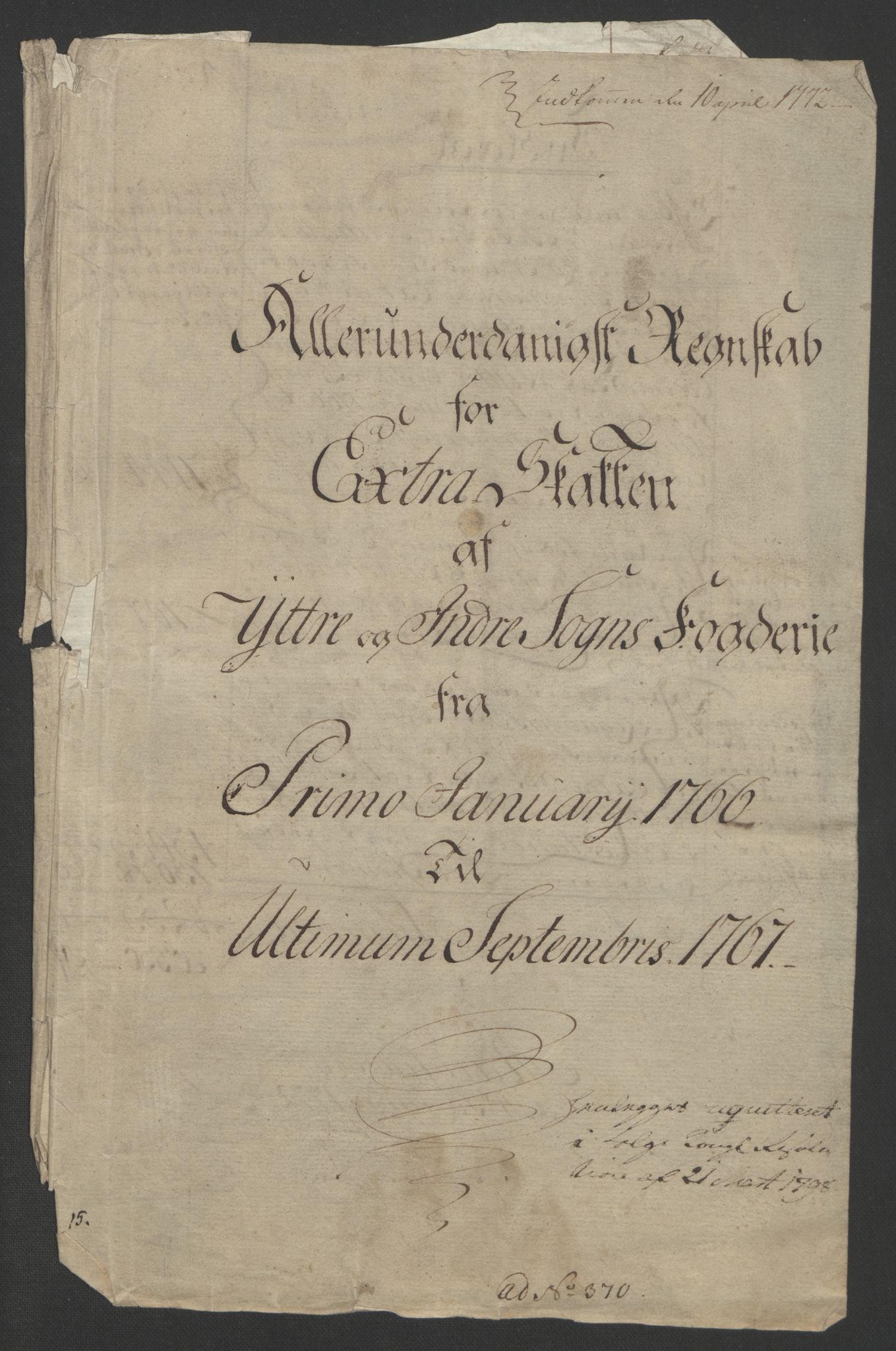 Rentekammeret inntil 1814, Realistisk ordnet avdeling, RA/EA-4070/Ol/L0018: [Gg 10]: Ekstraskatten, 23.09.1762. Sogn, 1762-1772, p. 131