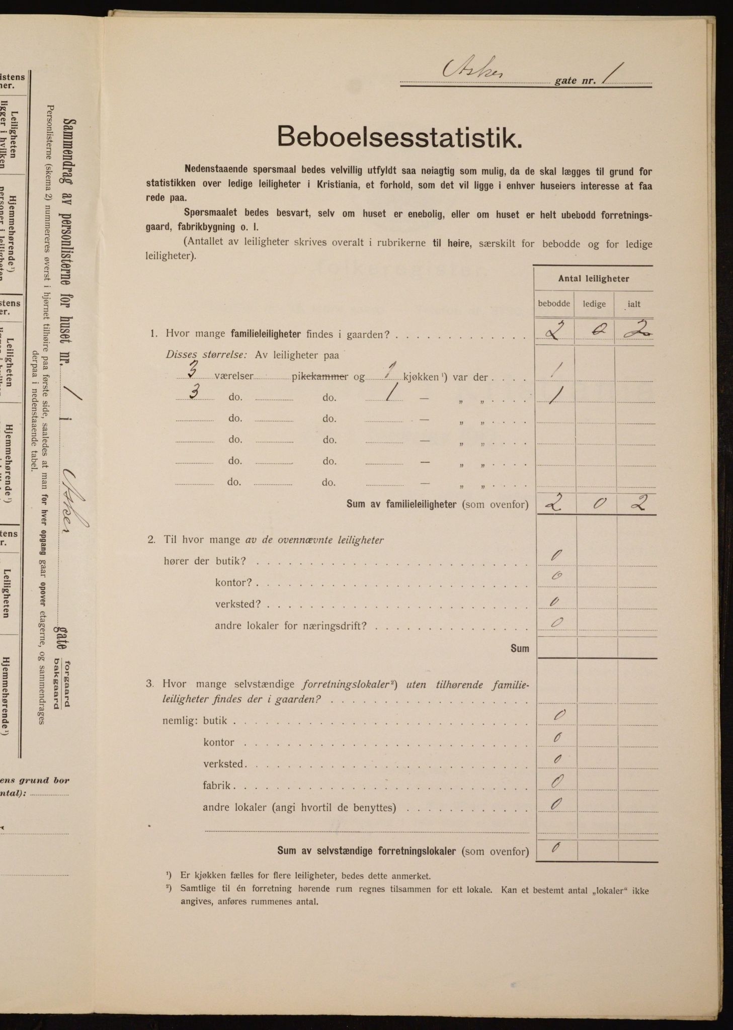 OBA, Municipal Census 1912 for Kristiania, 1912, p. 2423