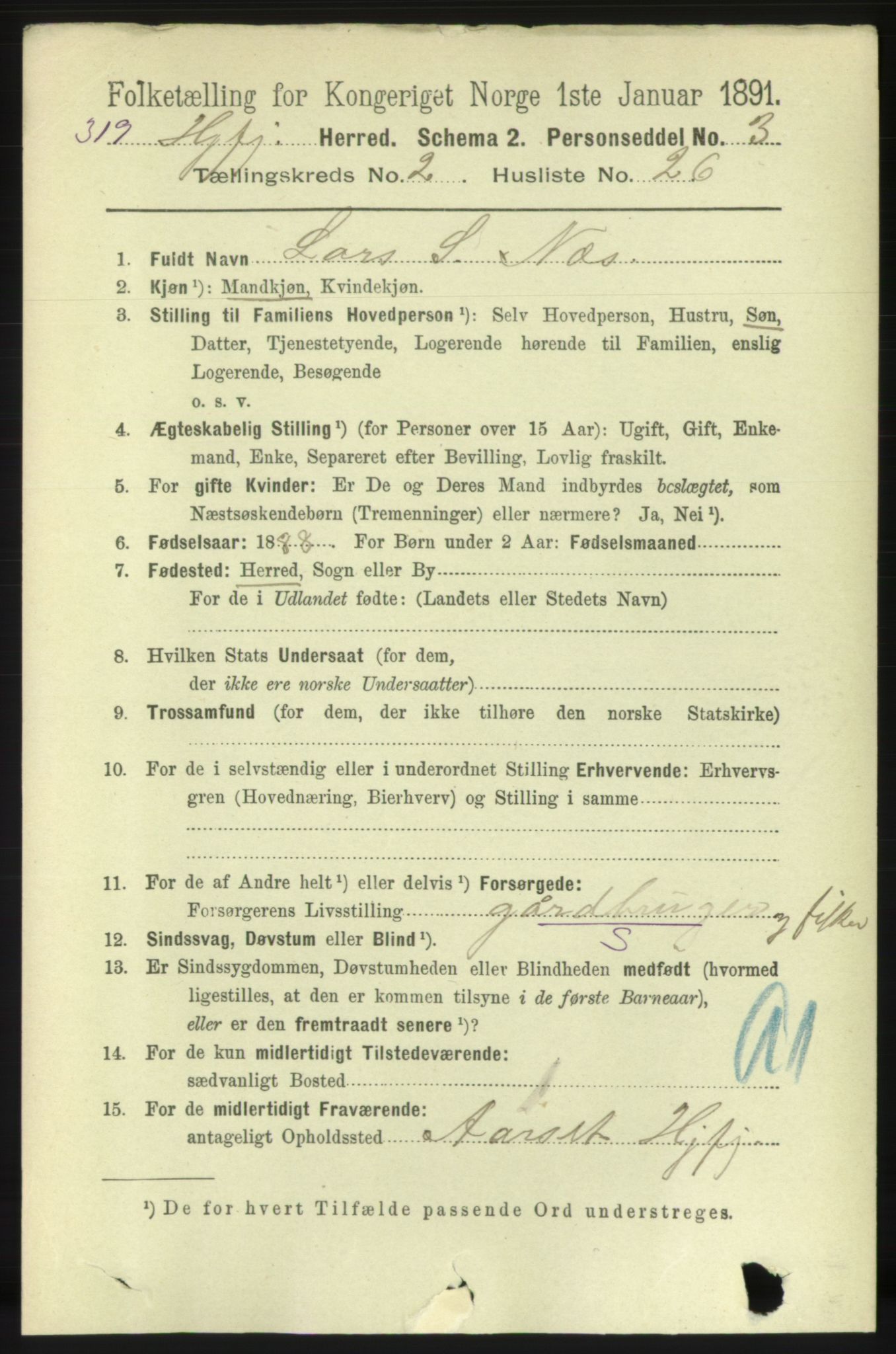 RA, 1891 census for 1522 Hjørundfjord, 1891, p. 430