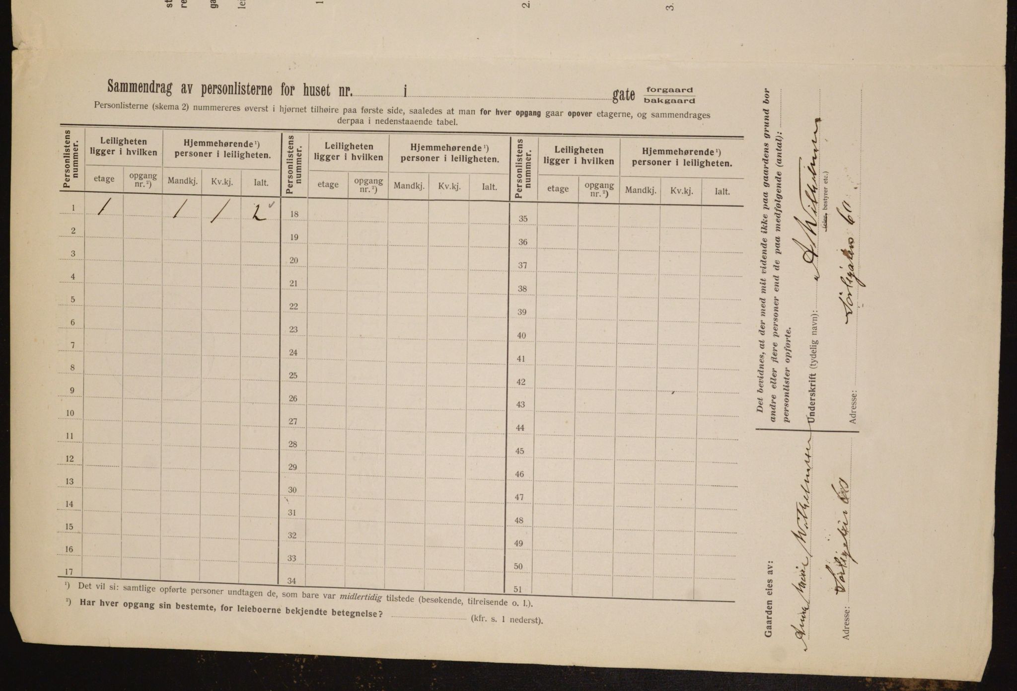 OBA, Municipal Census 1912 for Kristiania, 1912, p. 106939