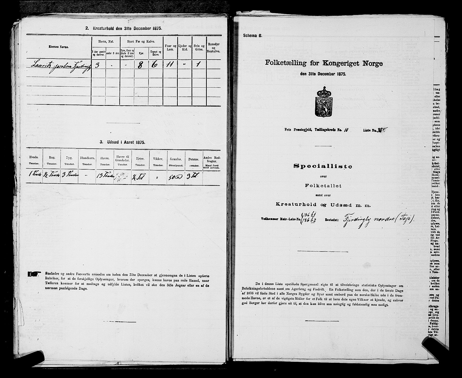 RA, 1875 census for 0227P Fet, 1875, p. 1406