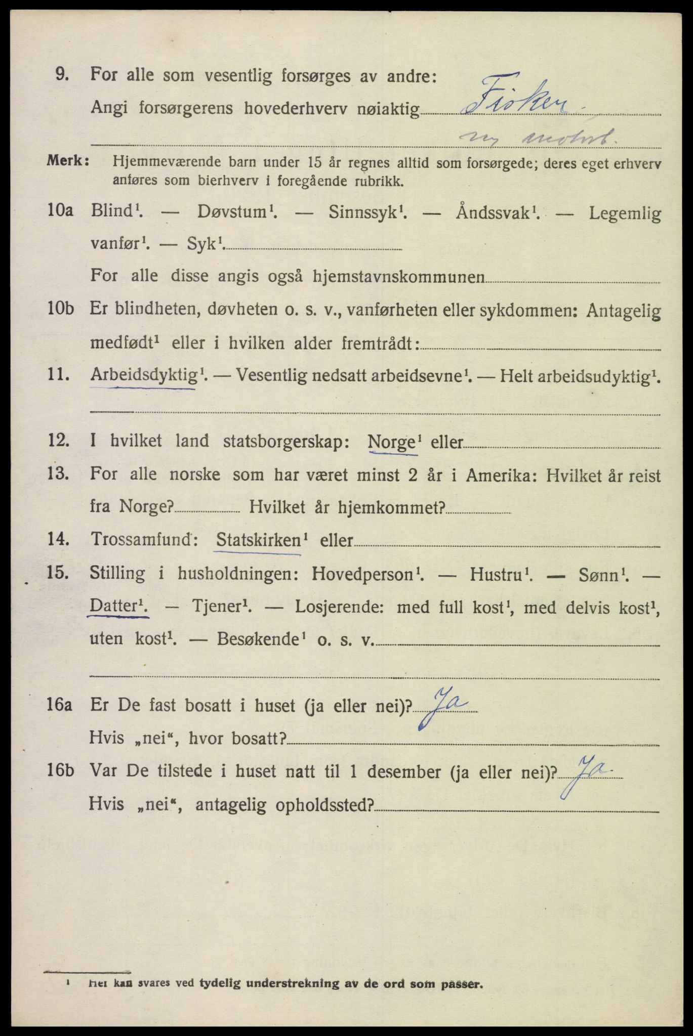 SAK, 1920 census for Søgne, 1920, p. 1504