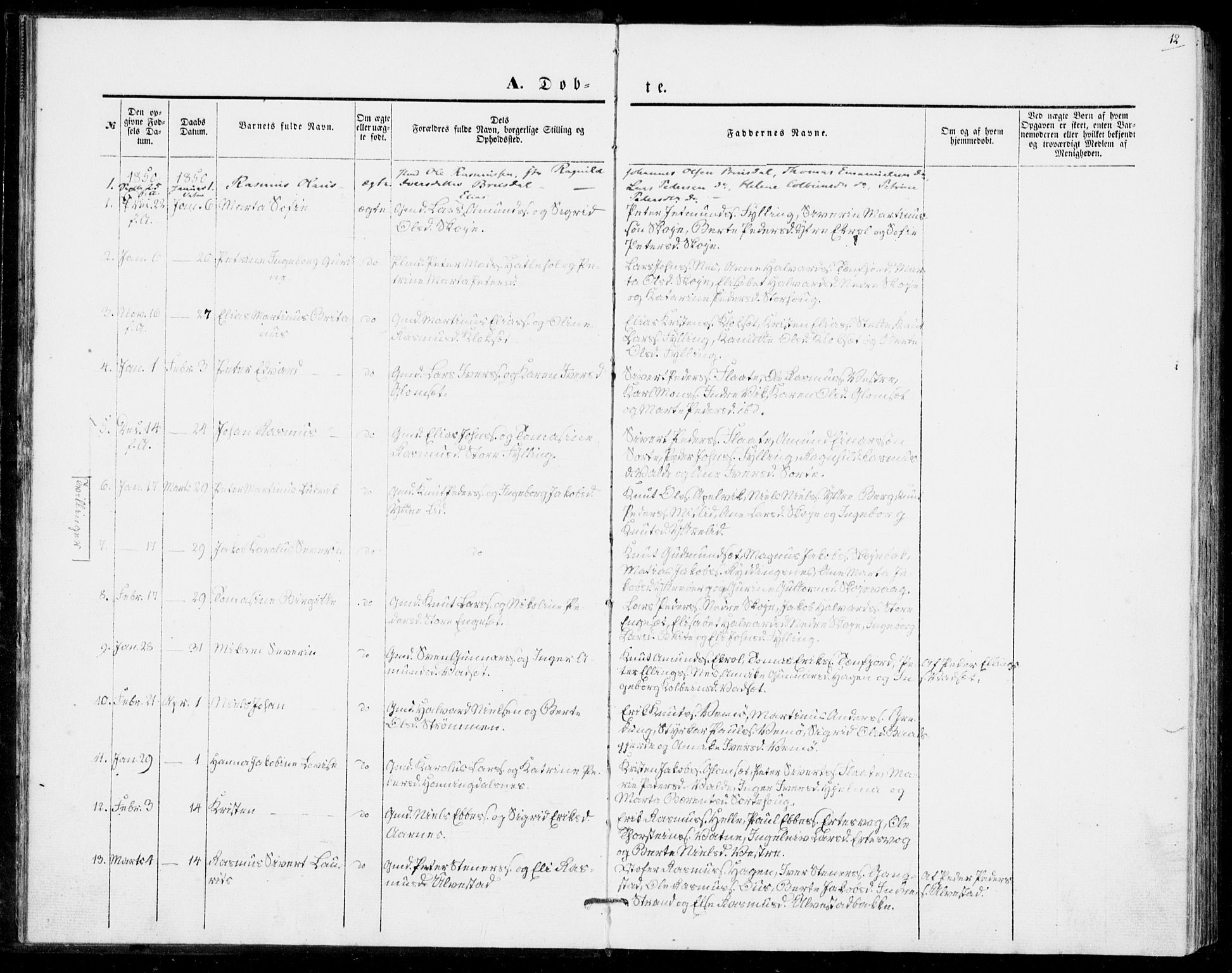 Ministerialprotokoller, klokkerbøker og fødselsregistre - Møre og Romsdal, SAT/A-1454/524/L0353: Parish register (official) no. 524A05, 1848-1856, p. 12