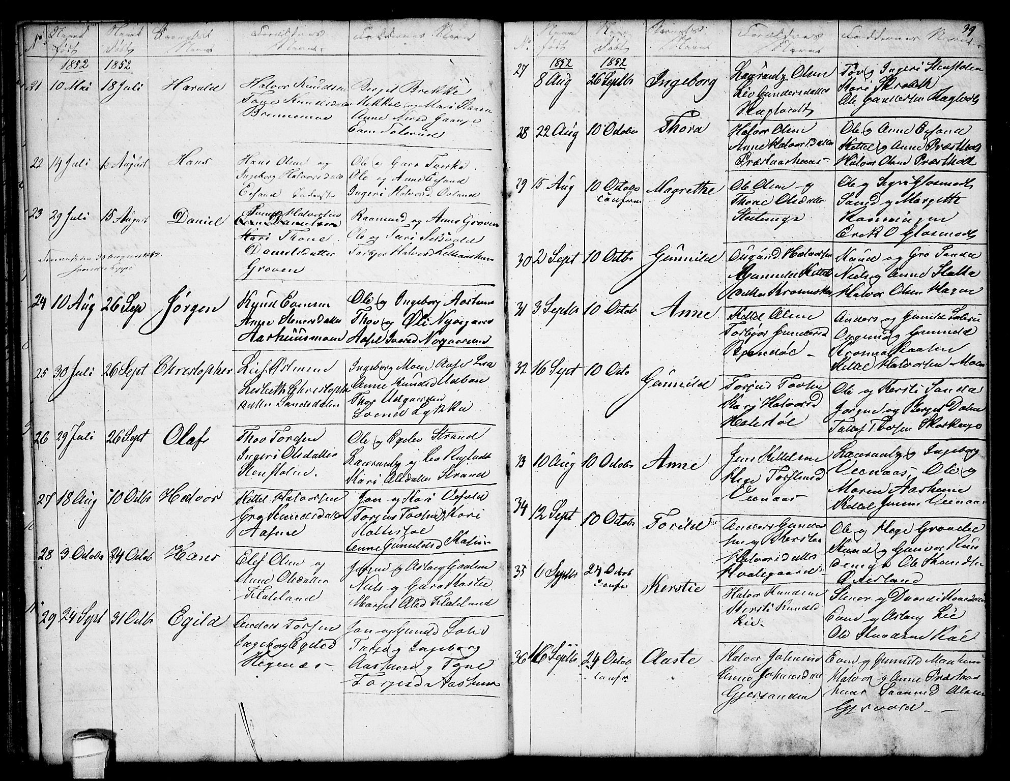 Seljord kirkebøker, SAKO/A-20/G/Ga/L0002: Parish register (copy) no. I 2, 1838-1866, p. 39