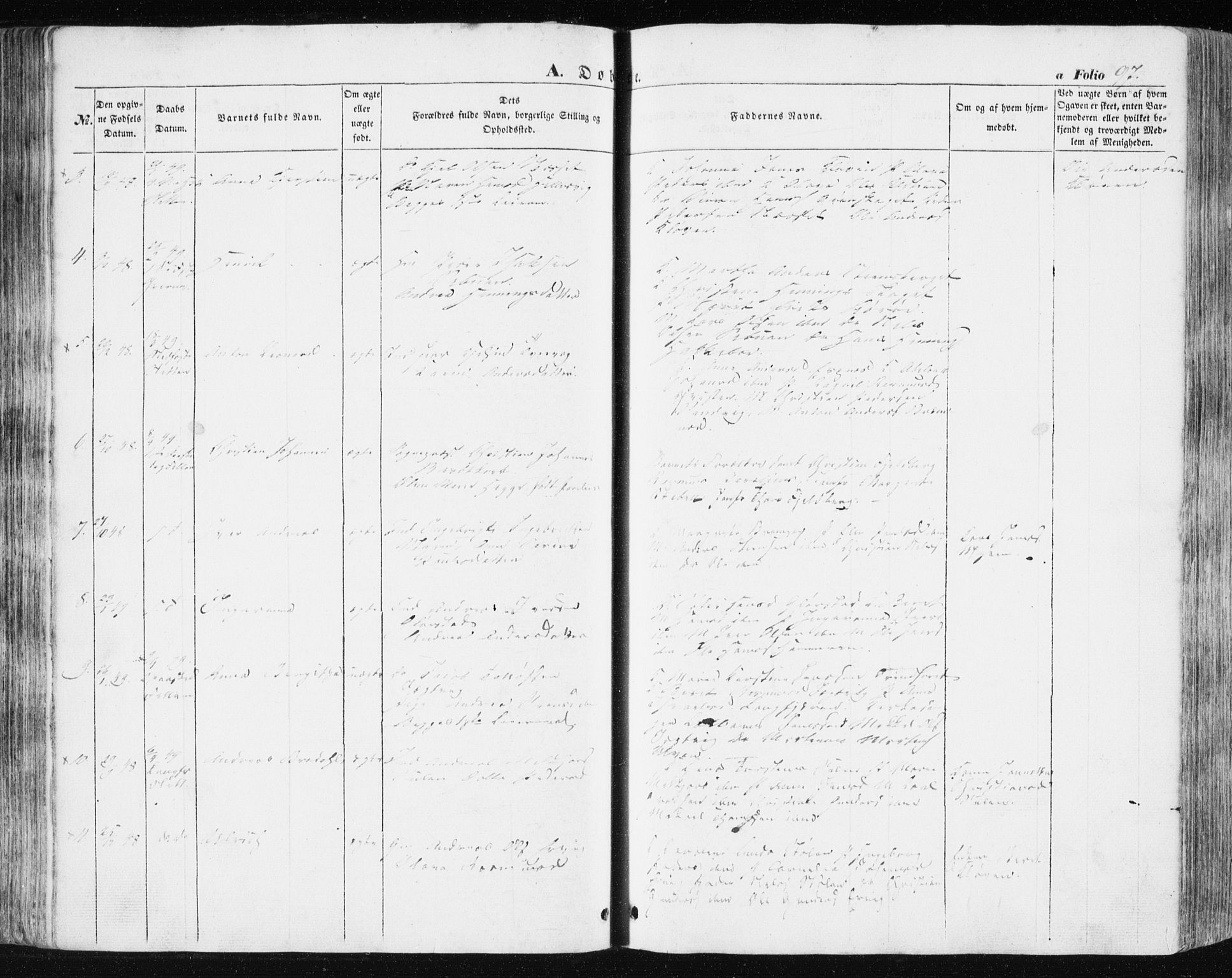 Ministerialprotokoller, klokkerbøker og fødselsregistre - Sør-Trøndelag, SAT/A-1456/634/L0529: Parish register (official) no. 634A05, 1843-1851, p. 97