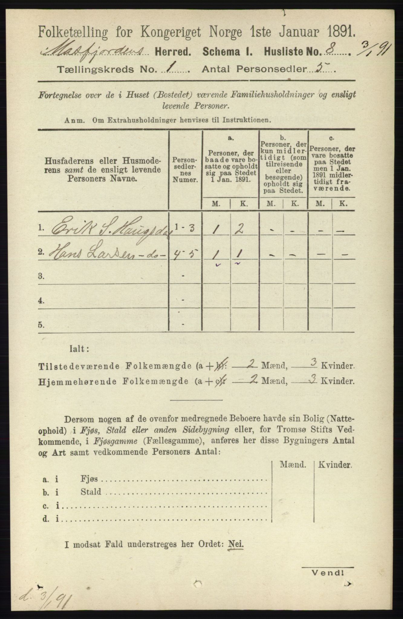 RA, 1891 census for 1266 Masfjorden, 1891, p. 41