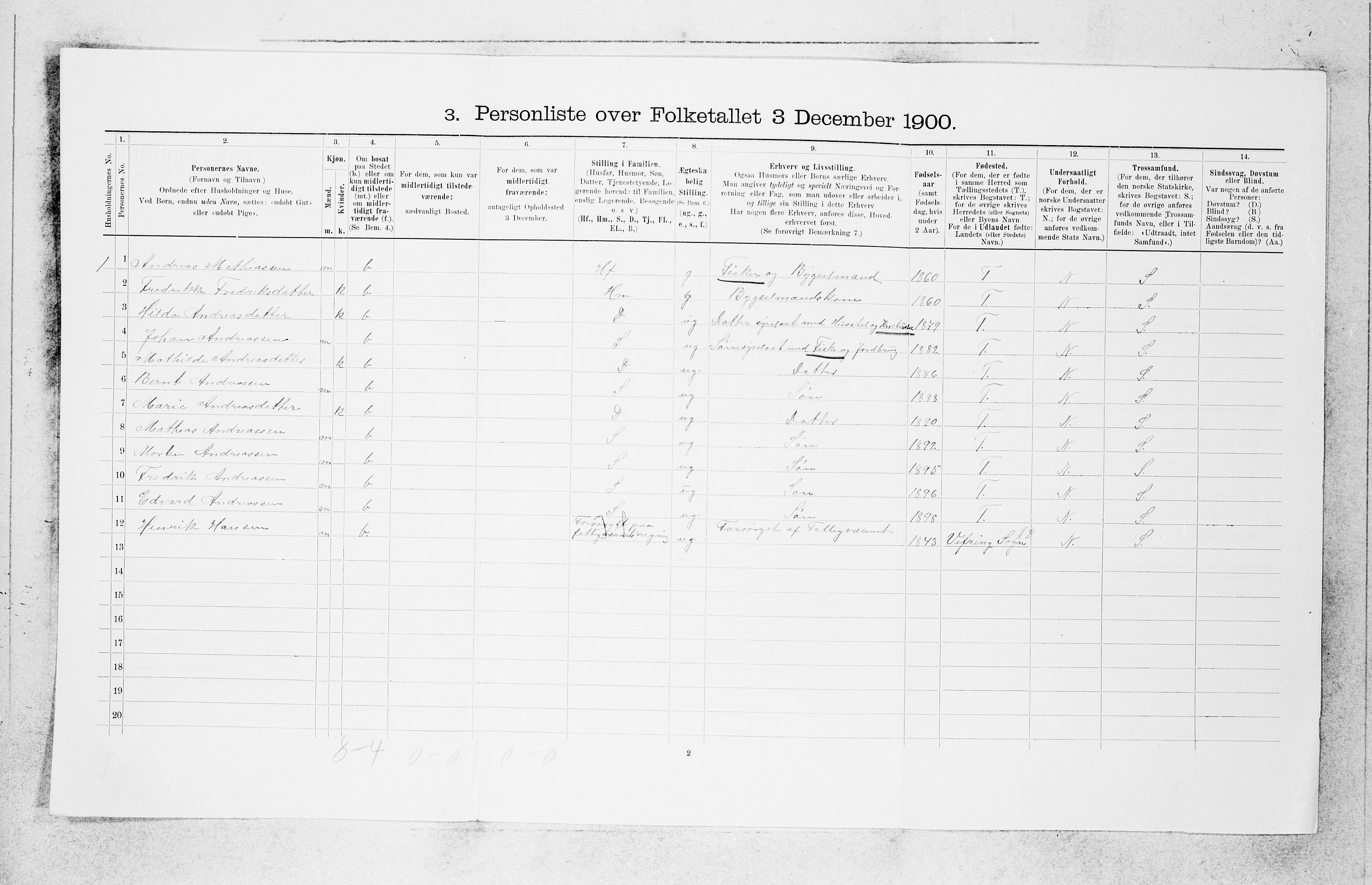 SAB, 1900 census for Askvoll, 1900, p. 798