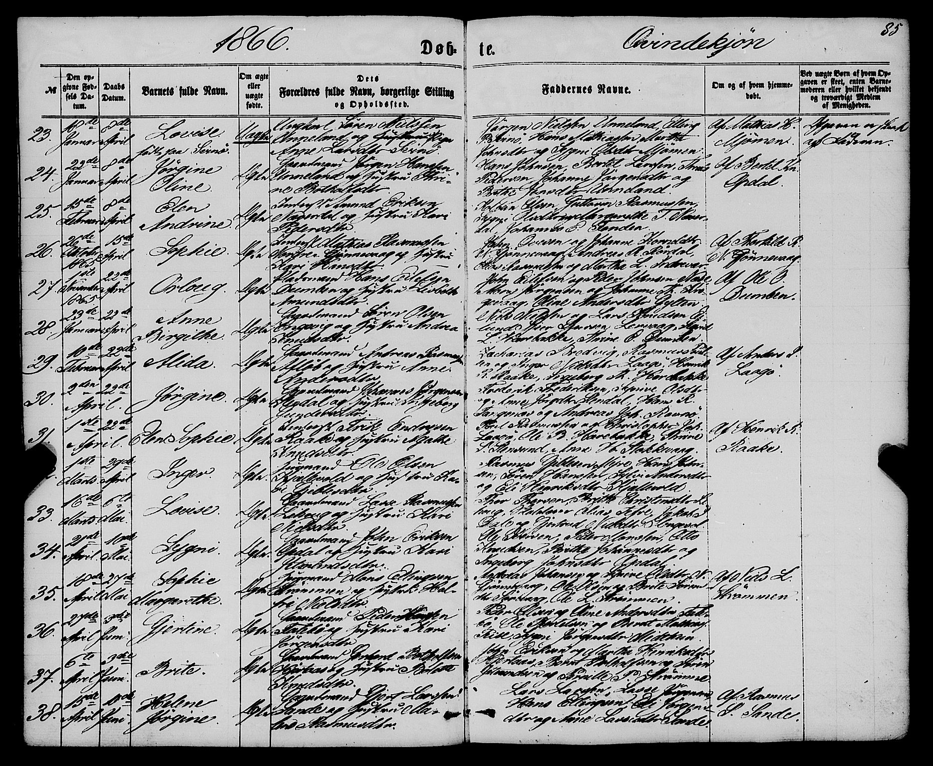 Gulen sokneprestembete, AV/SAB-A-80201/H/Haa/Haaa/L0022: Parish register (official) no. A 22, 1859-1869, p. 85