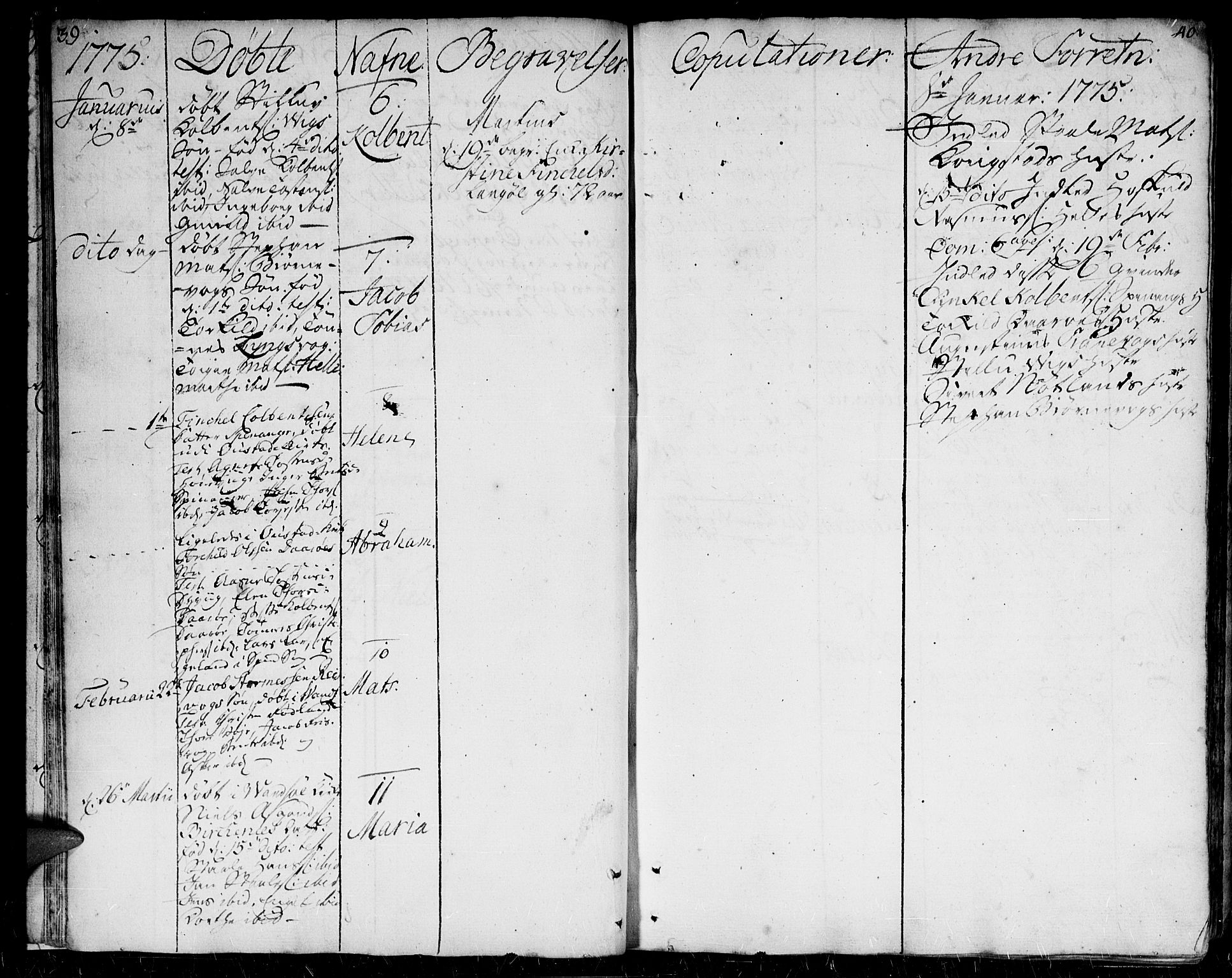 Herad sokneprestkontor, AV/SAK-1111-0018/F/Fa/Faa/L0001: Parish register (official) no. A 1 /2, 1768-1797, p. 39-40