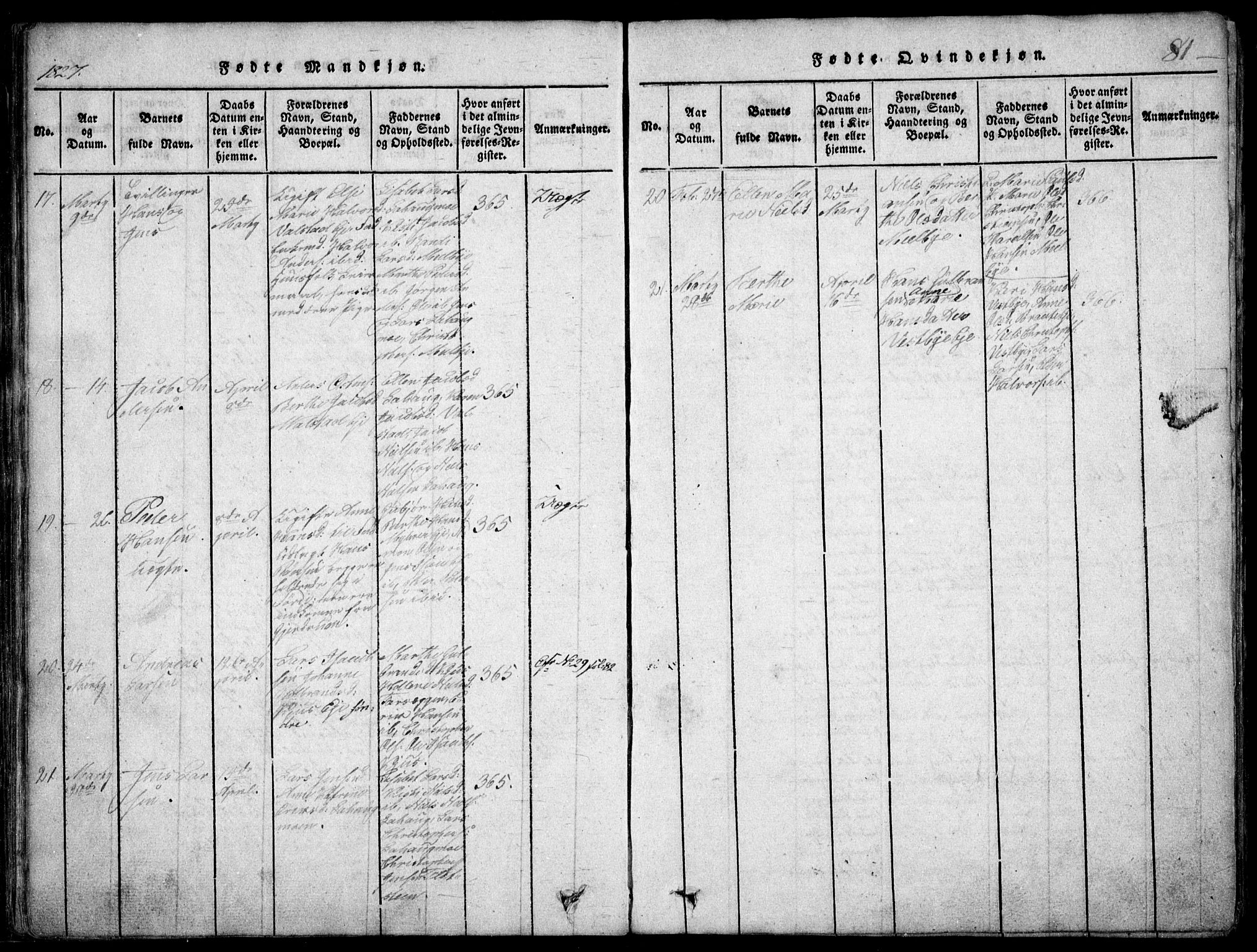 Skedsmo prestekontor Kirkebøker, AV/SAO-A-10033a/F/Fa/L0008: Parish register (official) no. I 8, 1815-1829, p. 81