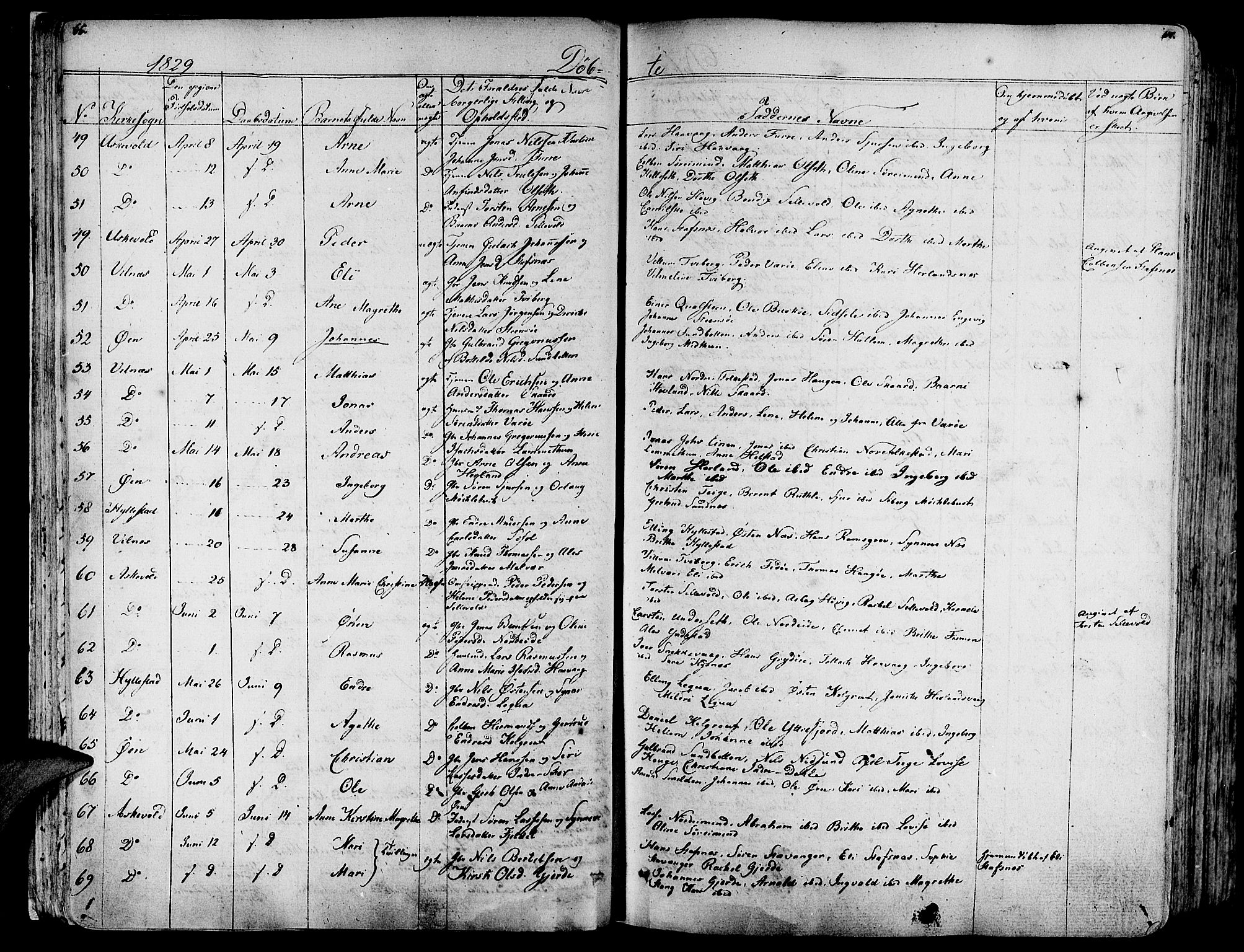 Askvoll sokneprestembete, SAB/A-79501/H/Haa/Haaa/L0010: Parish register (official) no. A 10, 1821-1844, p. 66-67