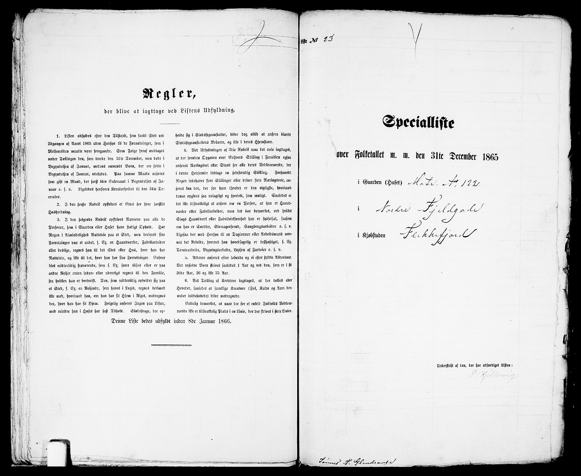 RA, 1865 census for Flekkefjord/Flekkefjord, 1865, p. 52