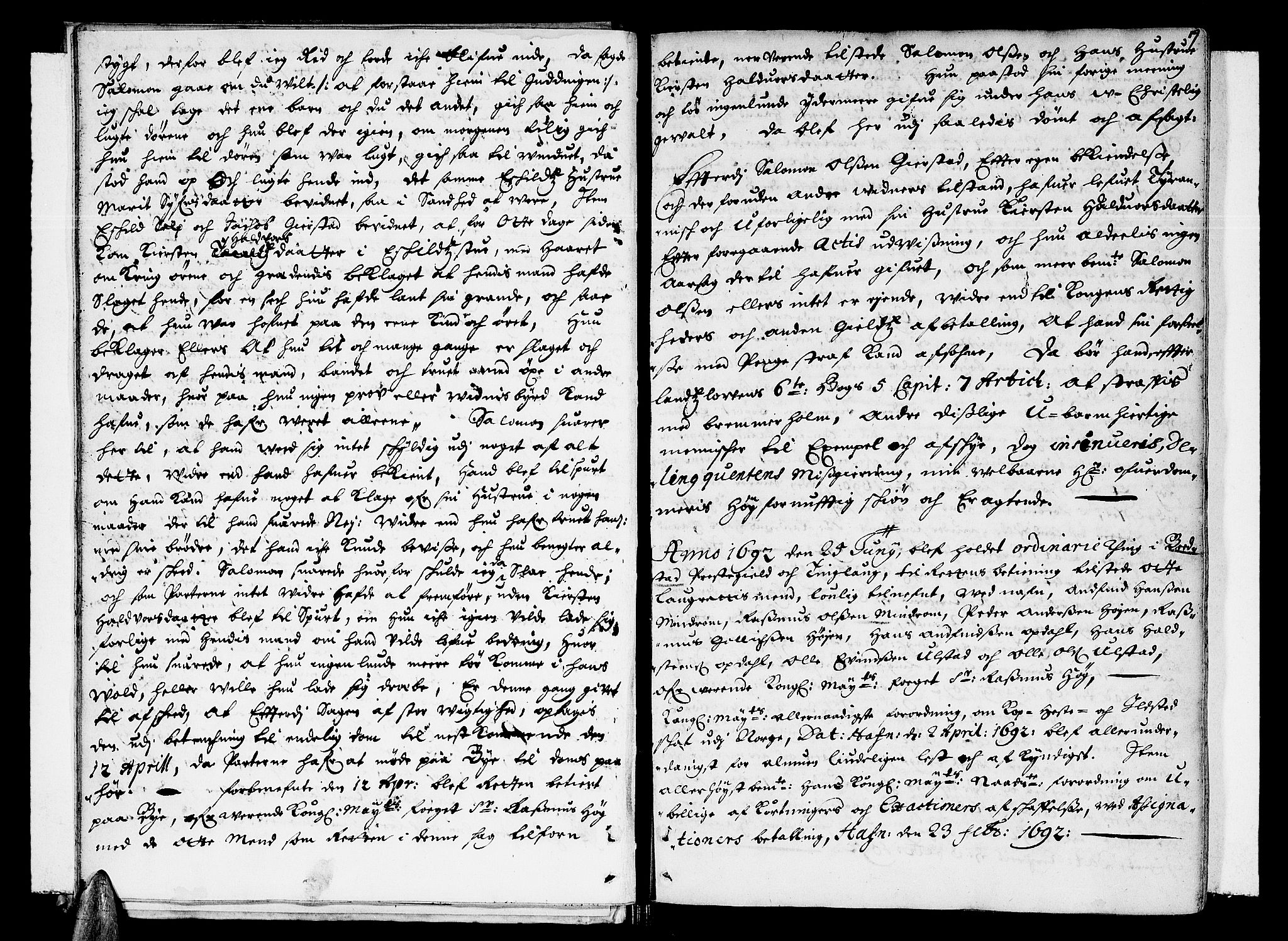 Inderøy sorenskriveri, AV/SAT-A-4147/1/1/1A/L0002: Tingbok, 1692-1695, p. 6b-7a