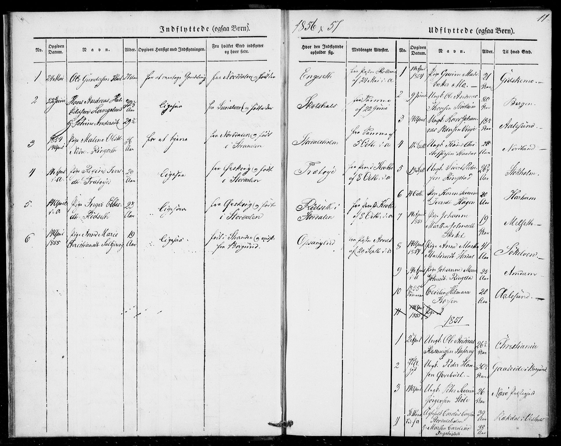 Ministerialprotokoller, klokkerbøker og fødselsregistre - Møre og Romsdal, SAT/A-1454/520/L0279: Parish register (official) no. 520A08, 1844-1881, p. 11
