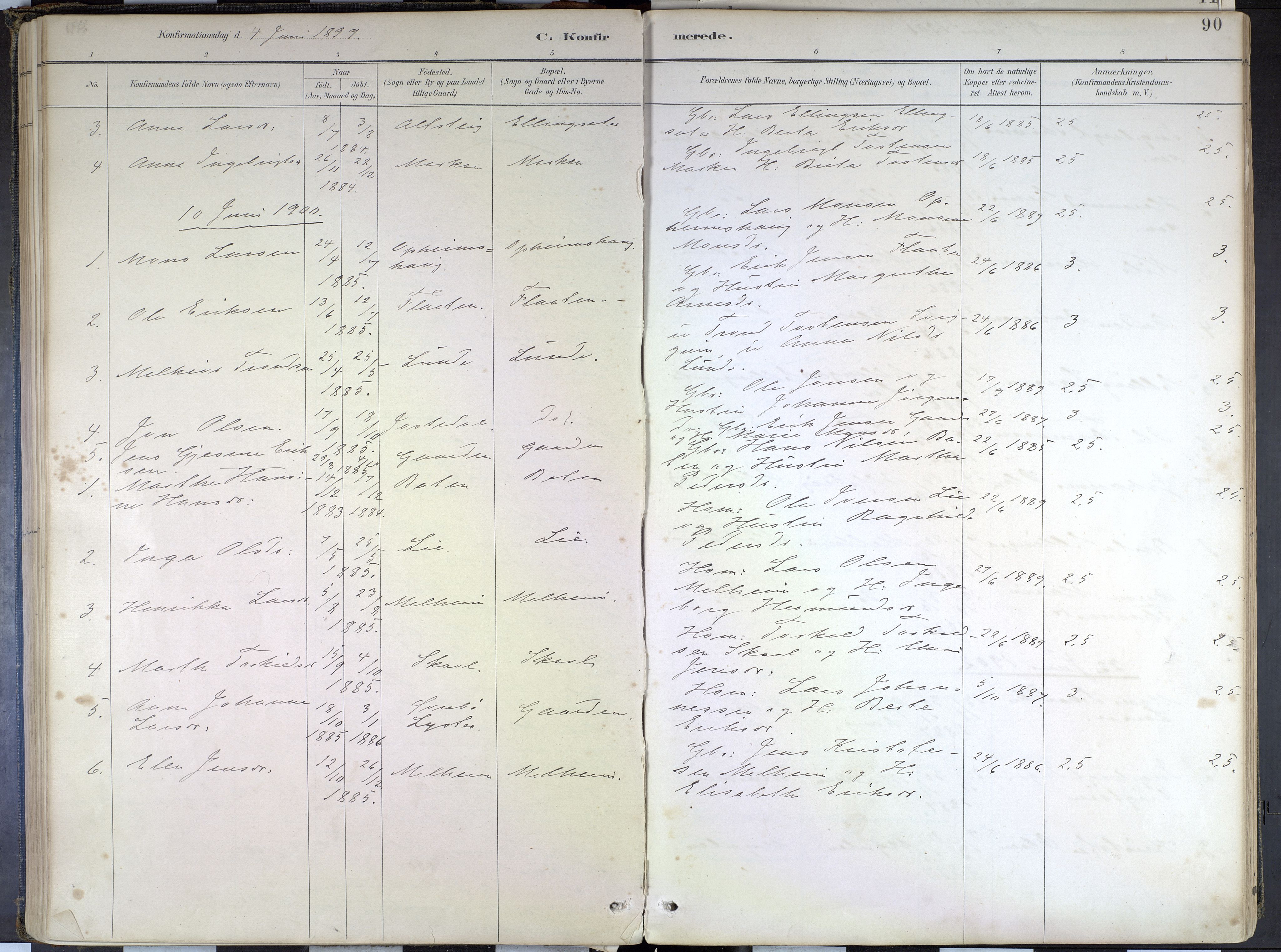 Hafslo sokneprestembete, SAB/A-80301/H/Haa/Haad/L0001: Parish register (official) no. D 1, 1886-1934, p. 90