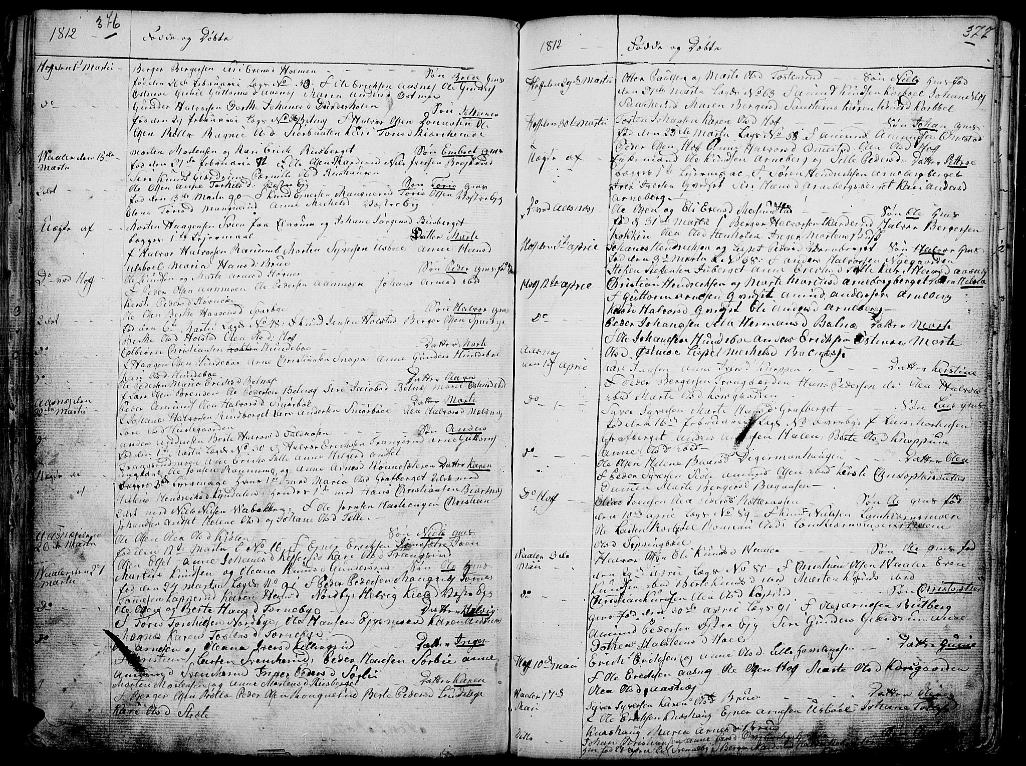 Hof prestekontor, AV/SAH-PREST-038/H/Ha/Haa/L0004: Parish register (official) no. 4, 1790-1815, p. 376-377