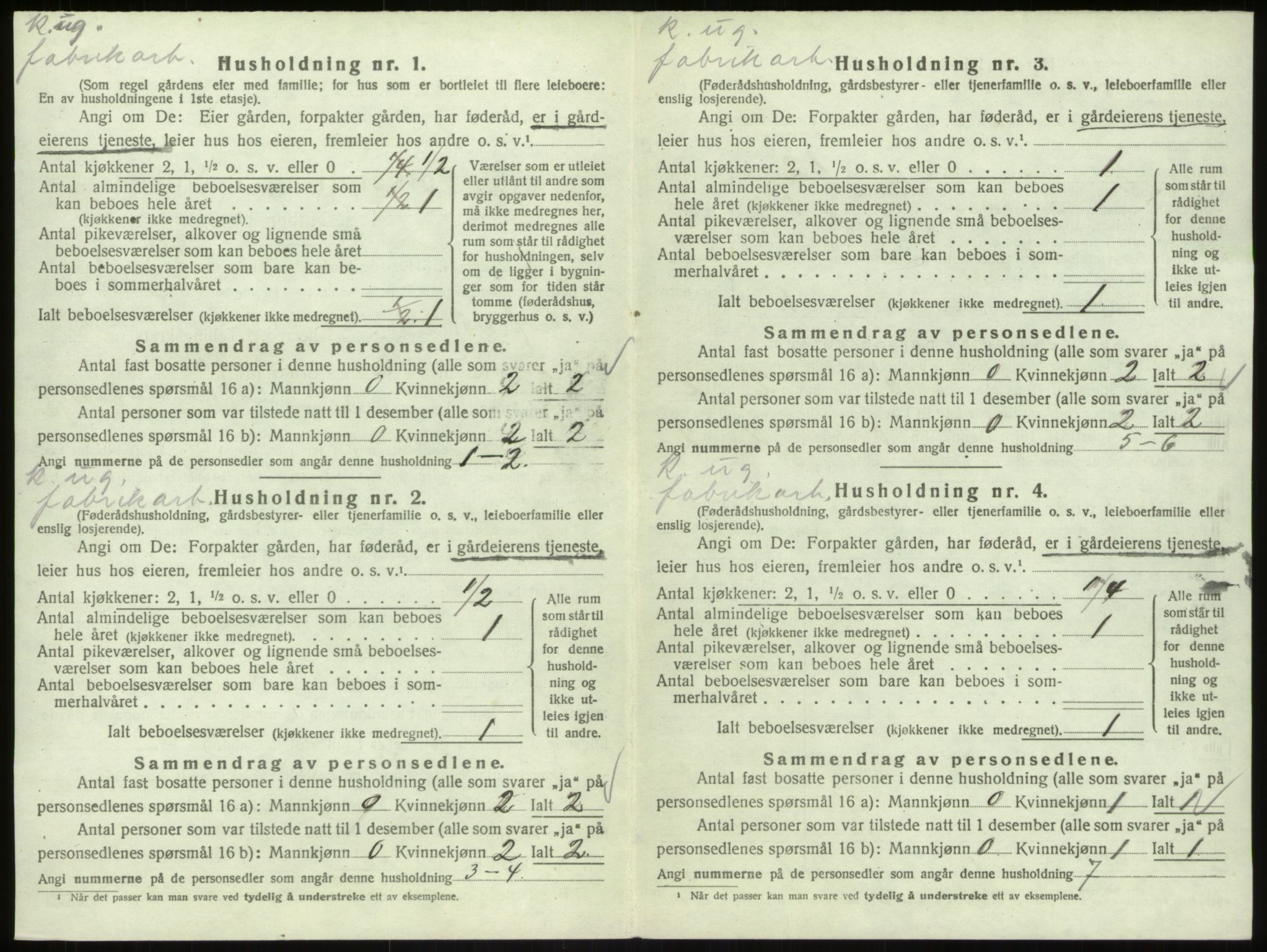 SAB, 1920 census for Åsane, 1920, p. 498