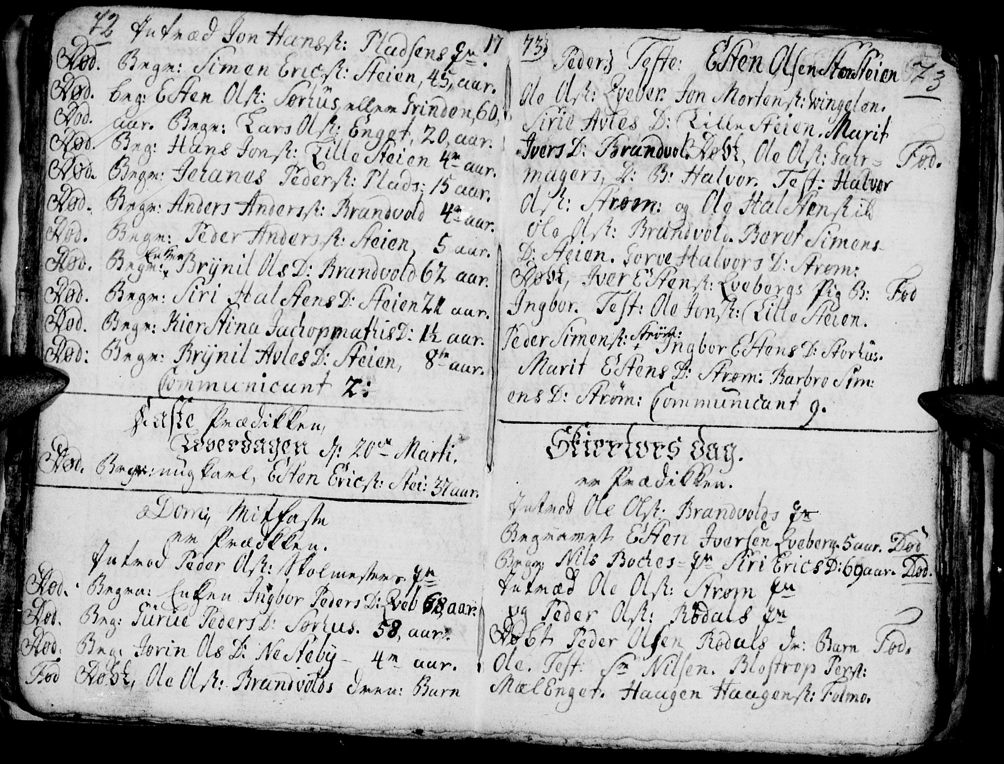 Tynset prestekontor, SAH/PREST-058/H/Ha/Hab/L0009: Parish register (official) no. 9, 1769-1781, p. 72-73