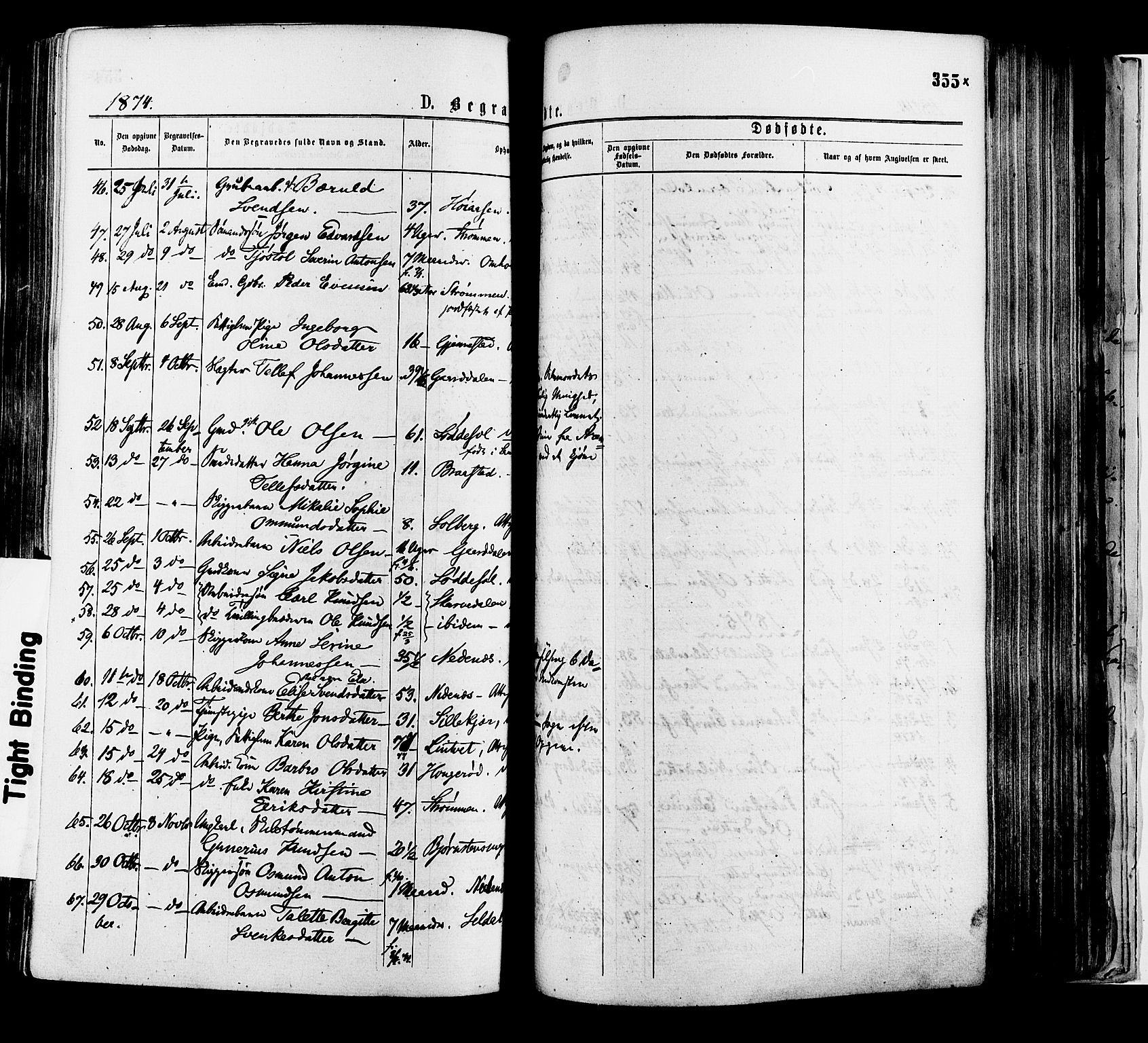 Øyestad sokneprestkontor, AV/SAK-1111-0049/F/Fa/L0016: Parish register (official) no. A 16, 1874-1886, p. 355x