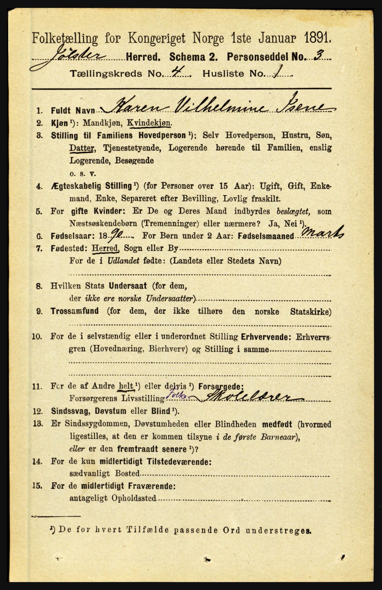 RA, 1891 census for 1431 Jølster, 1891, p. 1387