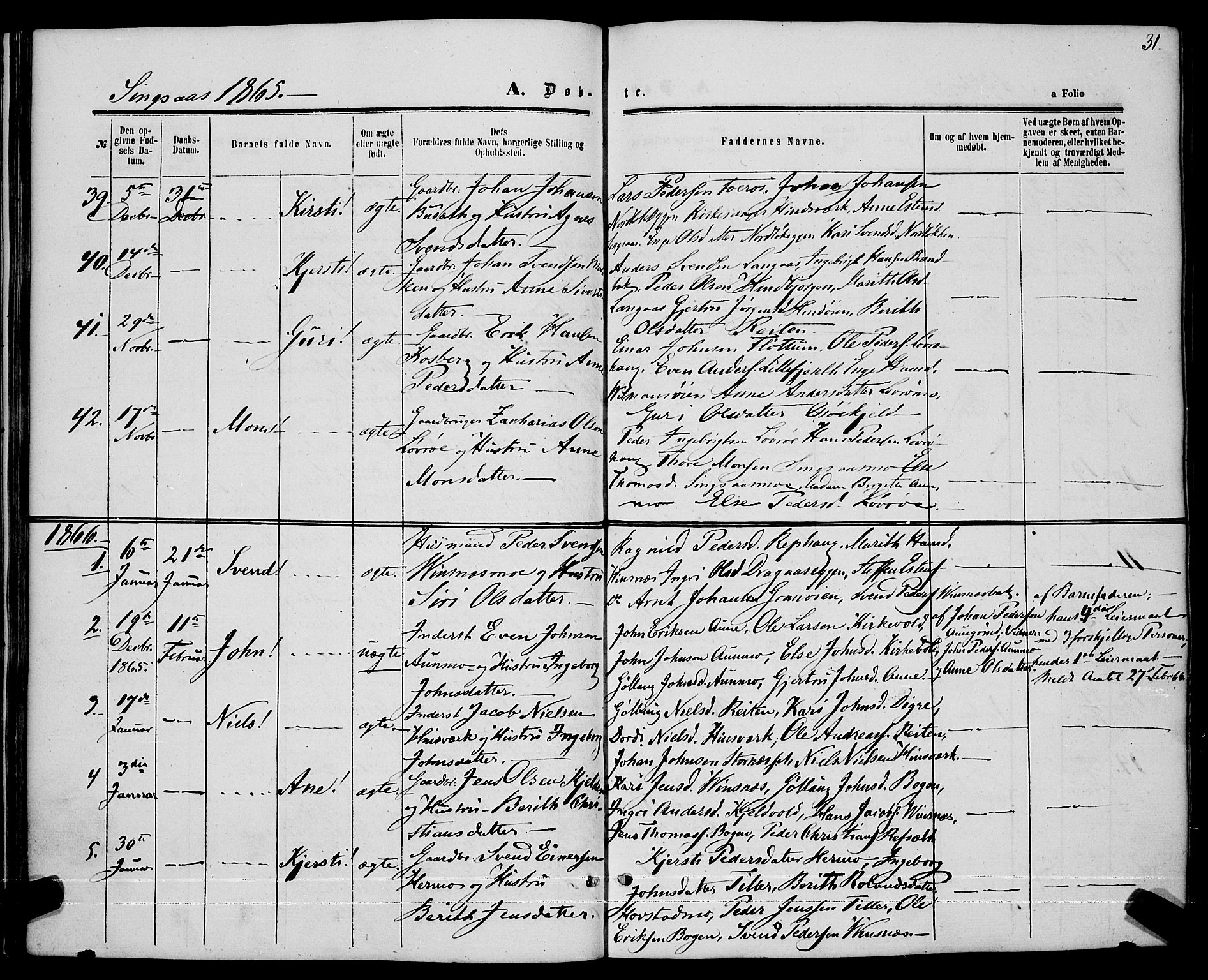 Ministerialprotokoller, klokkerbøker og fødselsregistre - Sør-Trøndelag, SAT/A-1456/685/L0967: Parish register (official) no. 685A07 /2, 1860-1869, p. 31