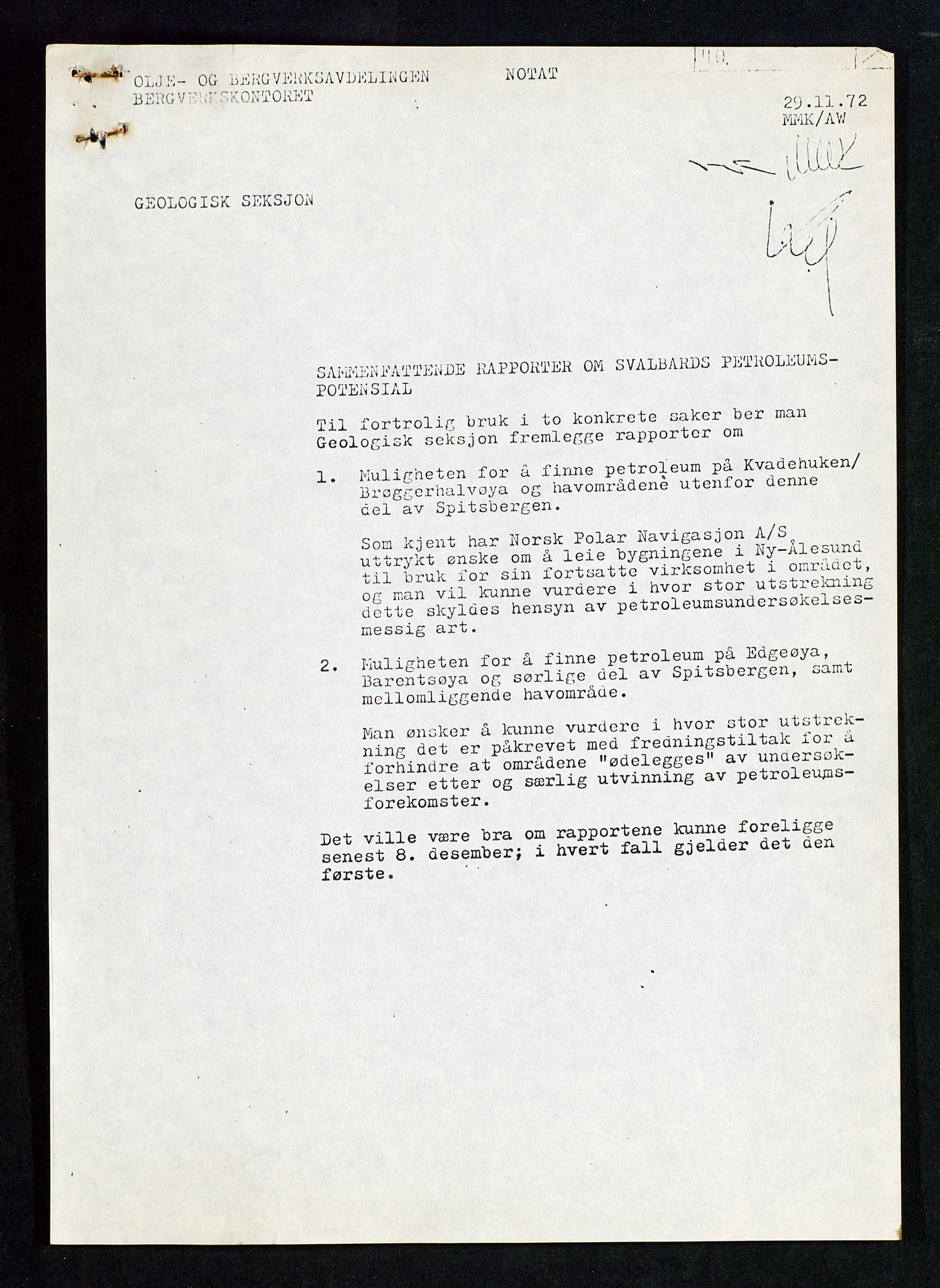 Industridepartementet, Oljekontoret, AV/SAST-A-101348/Da/L0001:  Arkivnøkkel 701 - 707 Miljøvern, forurensning, 1965-1972, p. 171