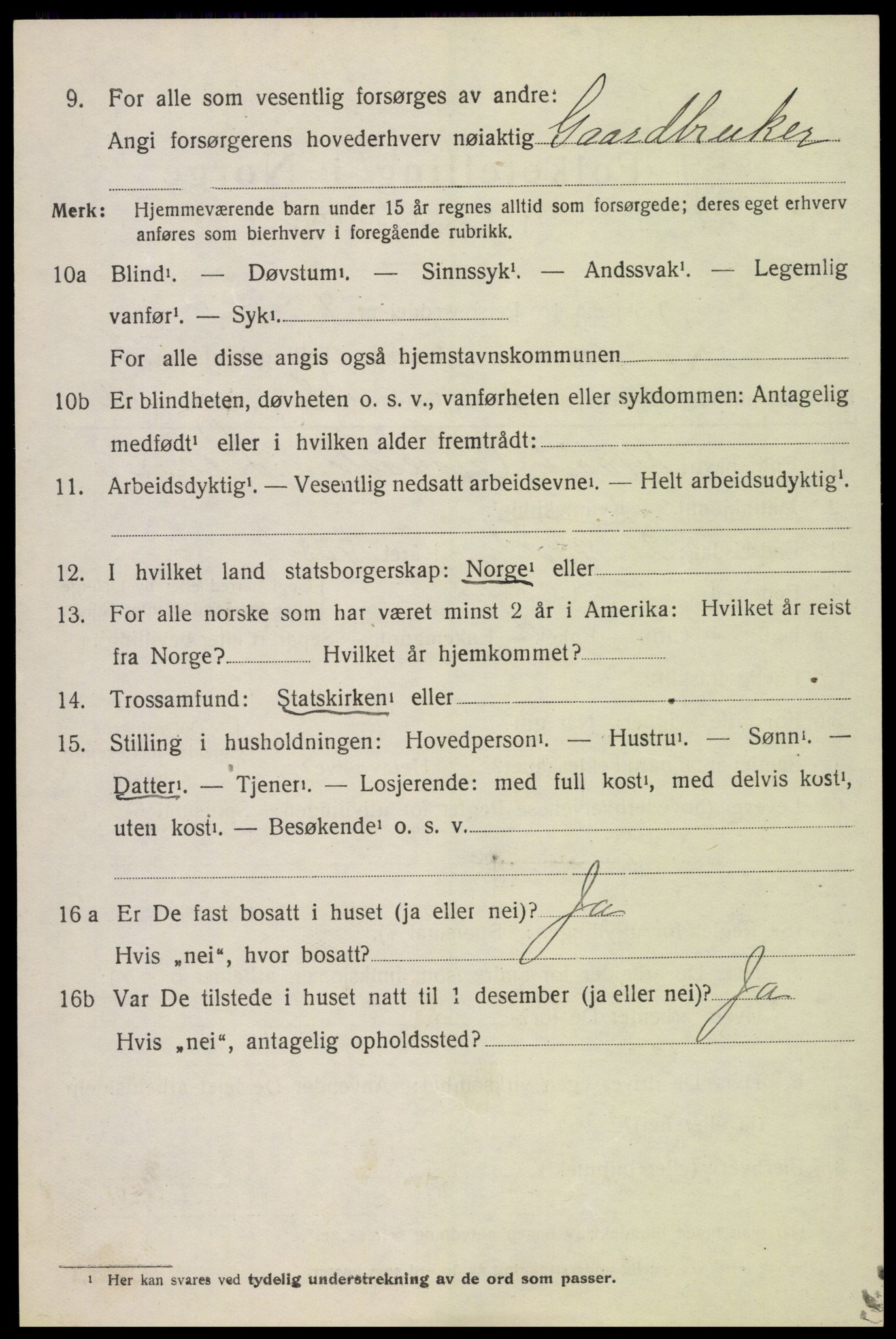 SAH, 1920 census for Lesja, 1920, p. 2001