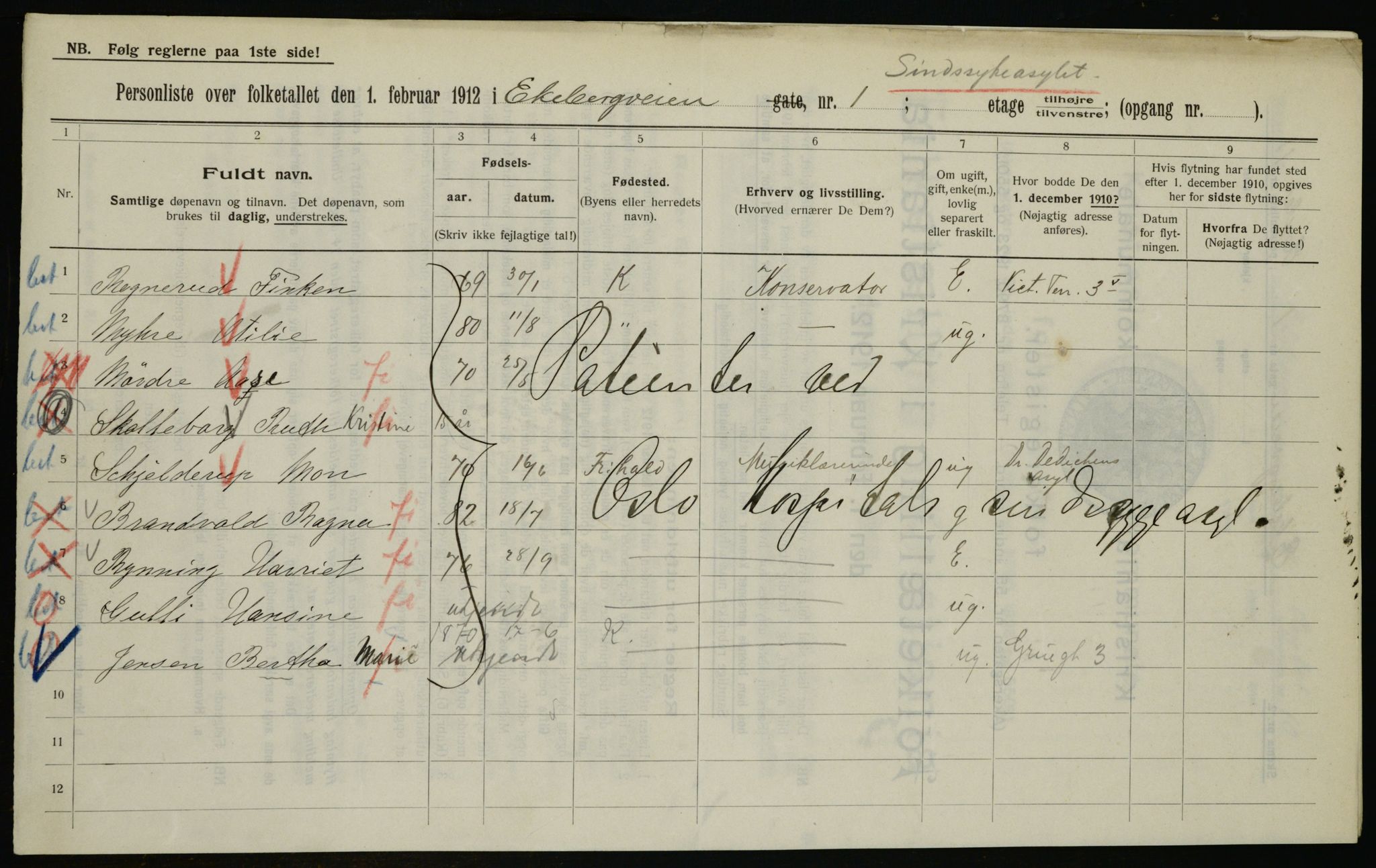 OBA, Municipal Census 1912 for Kristiania, 1912, p. 20056