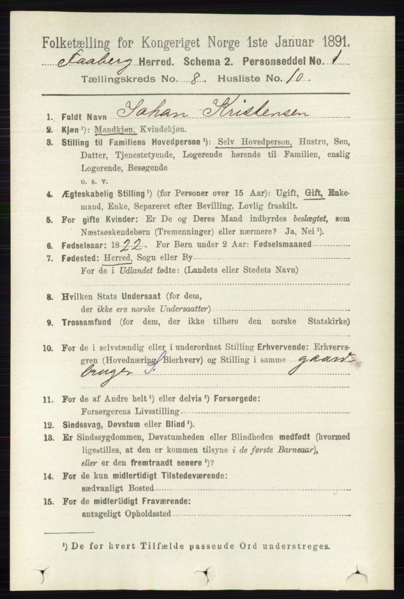 RA, 1891 census for 0524 Fåberg, 1891, p. 3457