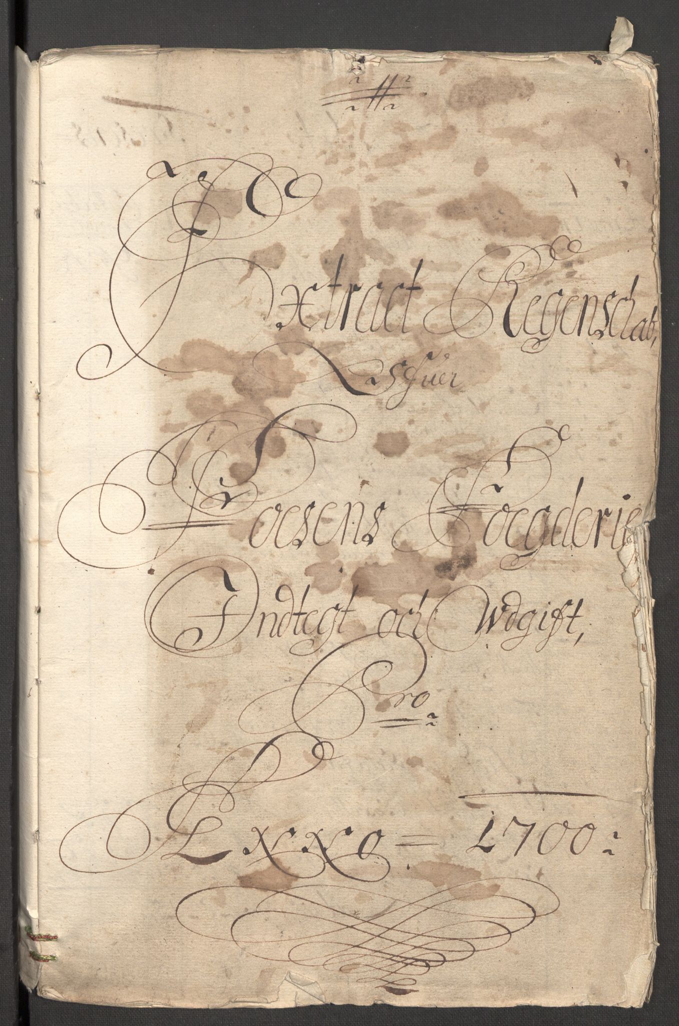 Rentekammeret inntil 1814, Reviderte regnskaper, Fogderegnskap, AV/RA-EA-4092/R57/L3854: Fogderegnskap Fosen, 1700-1701, p. 4