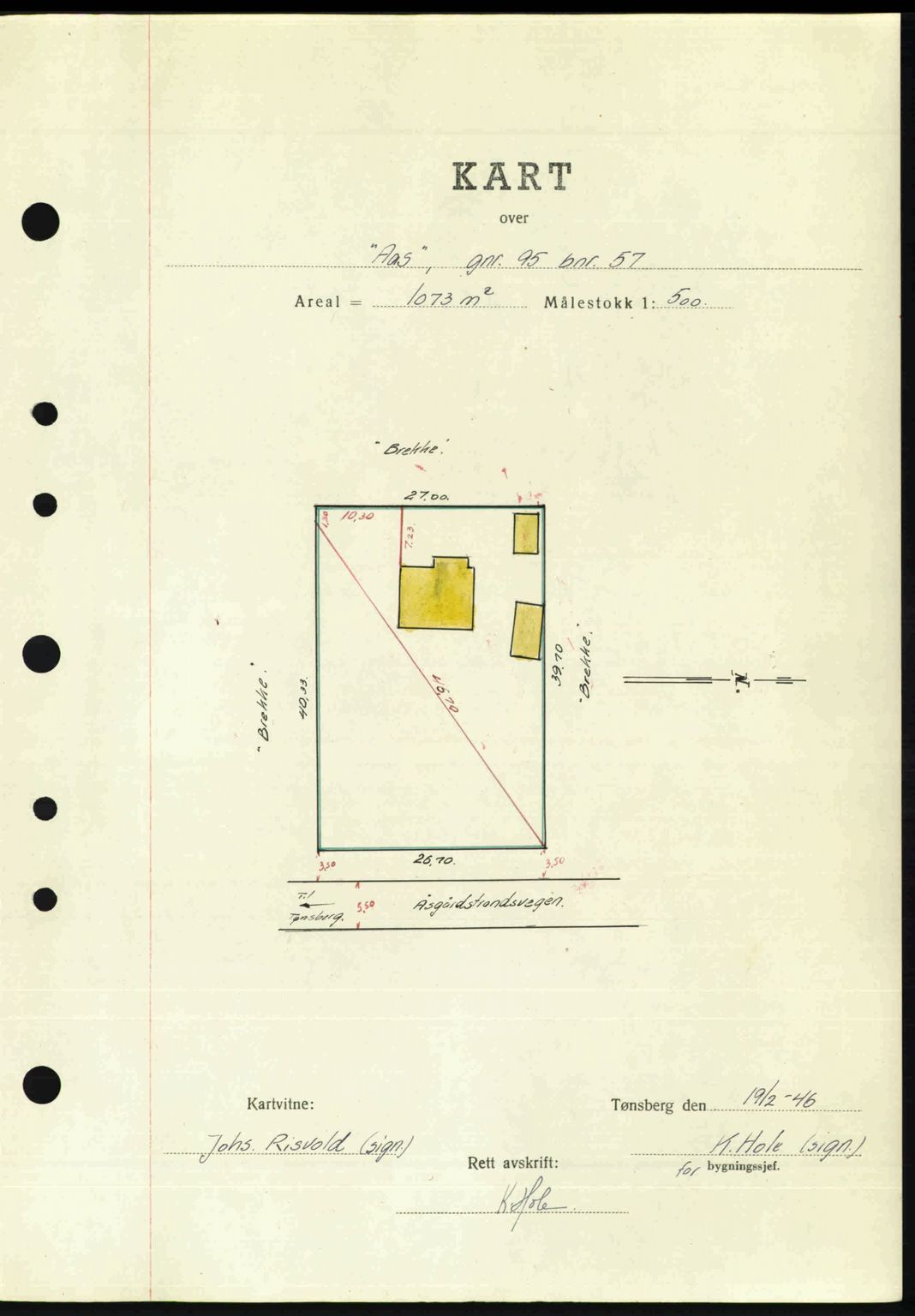 Jarlsberg sorenskriveri, SAKO/A-131/G/Ga/Gaa/L0018b: Mortgage book no. A-18b, 1946-1946, Diary no: : 439/1946