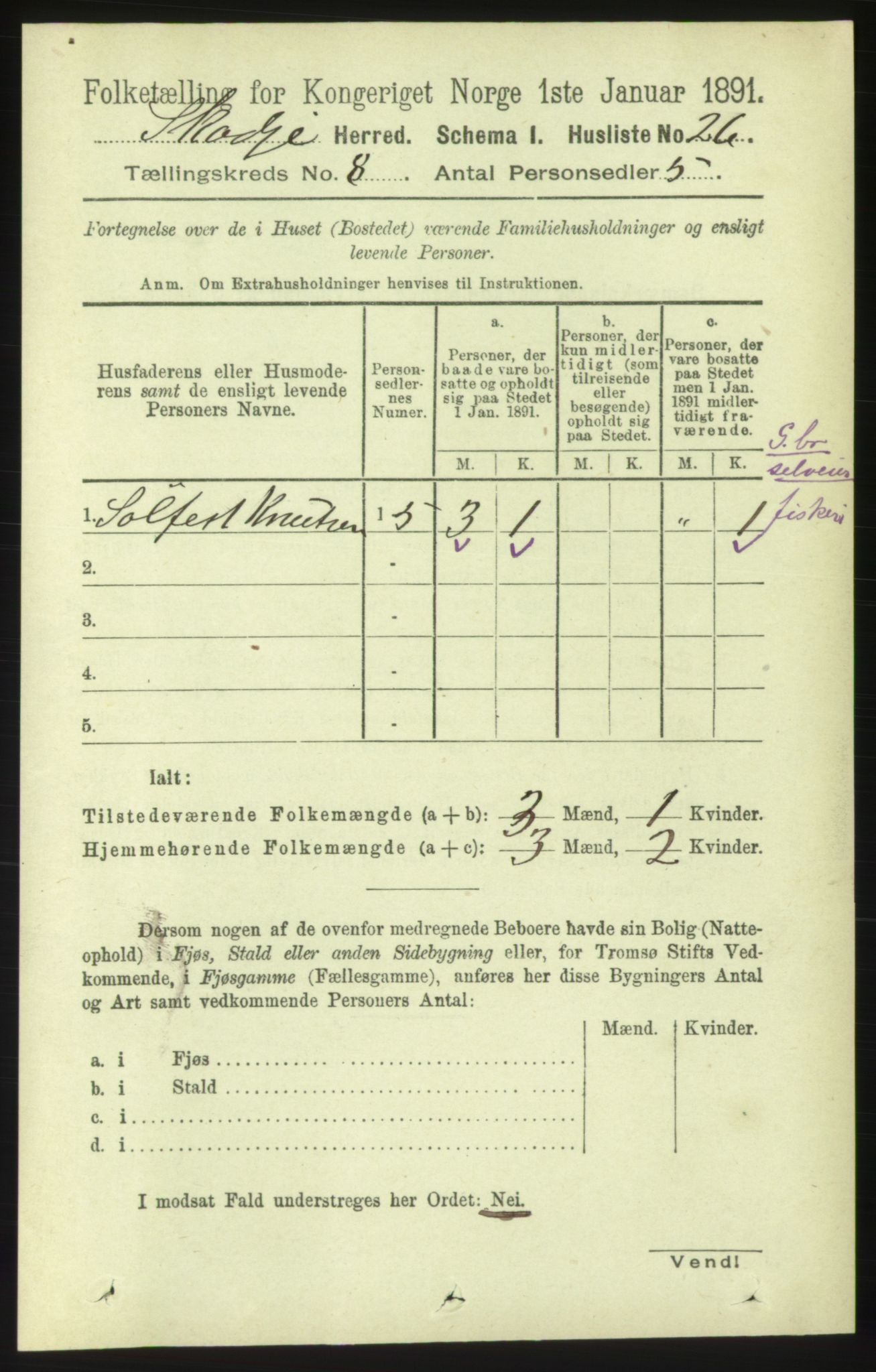 RA, 1891 census for 1529 Skodje, 1891, p. 1689