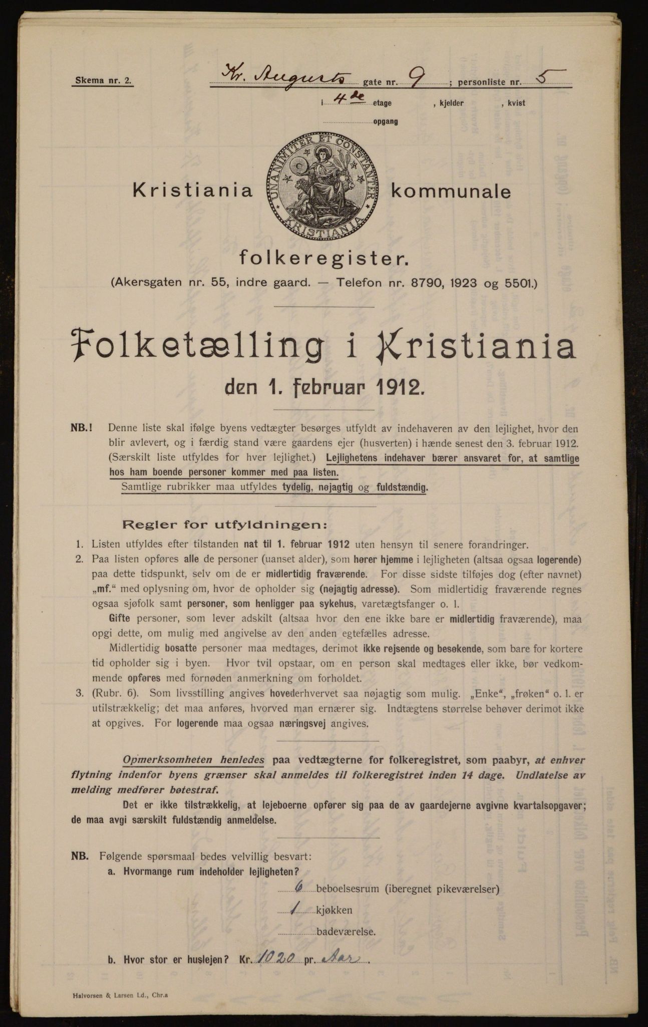 OBA, Municipal Census 1912 for Kristiania, 1912, p. 54248