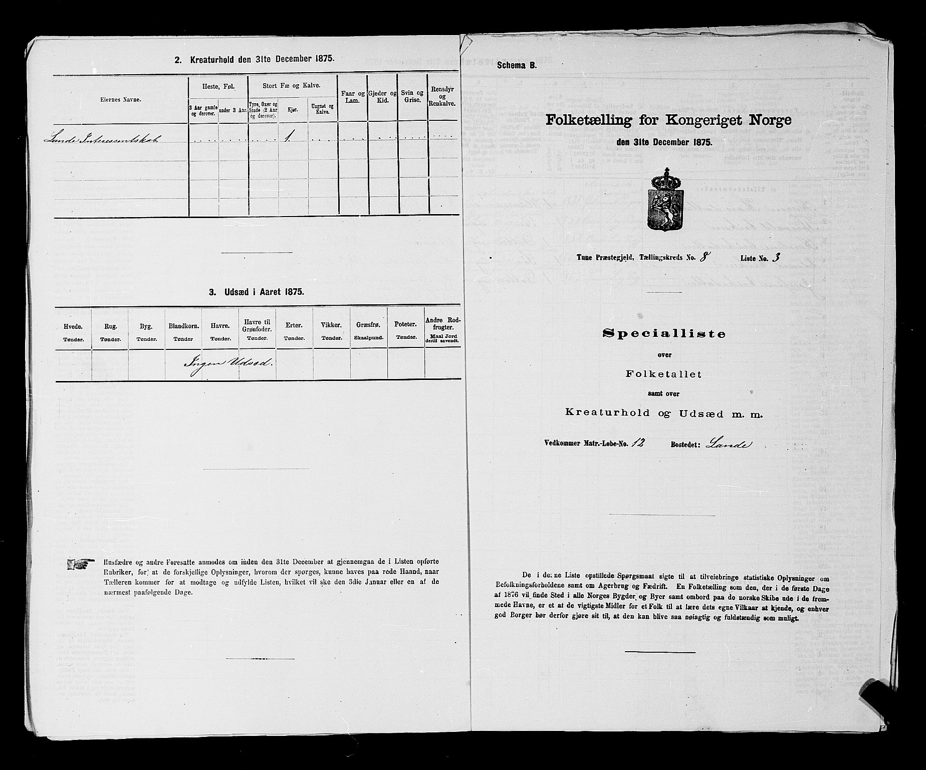 RA, 1875 census for 0130P Tune, 1875, p. 1546