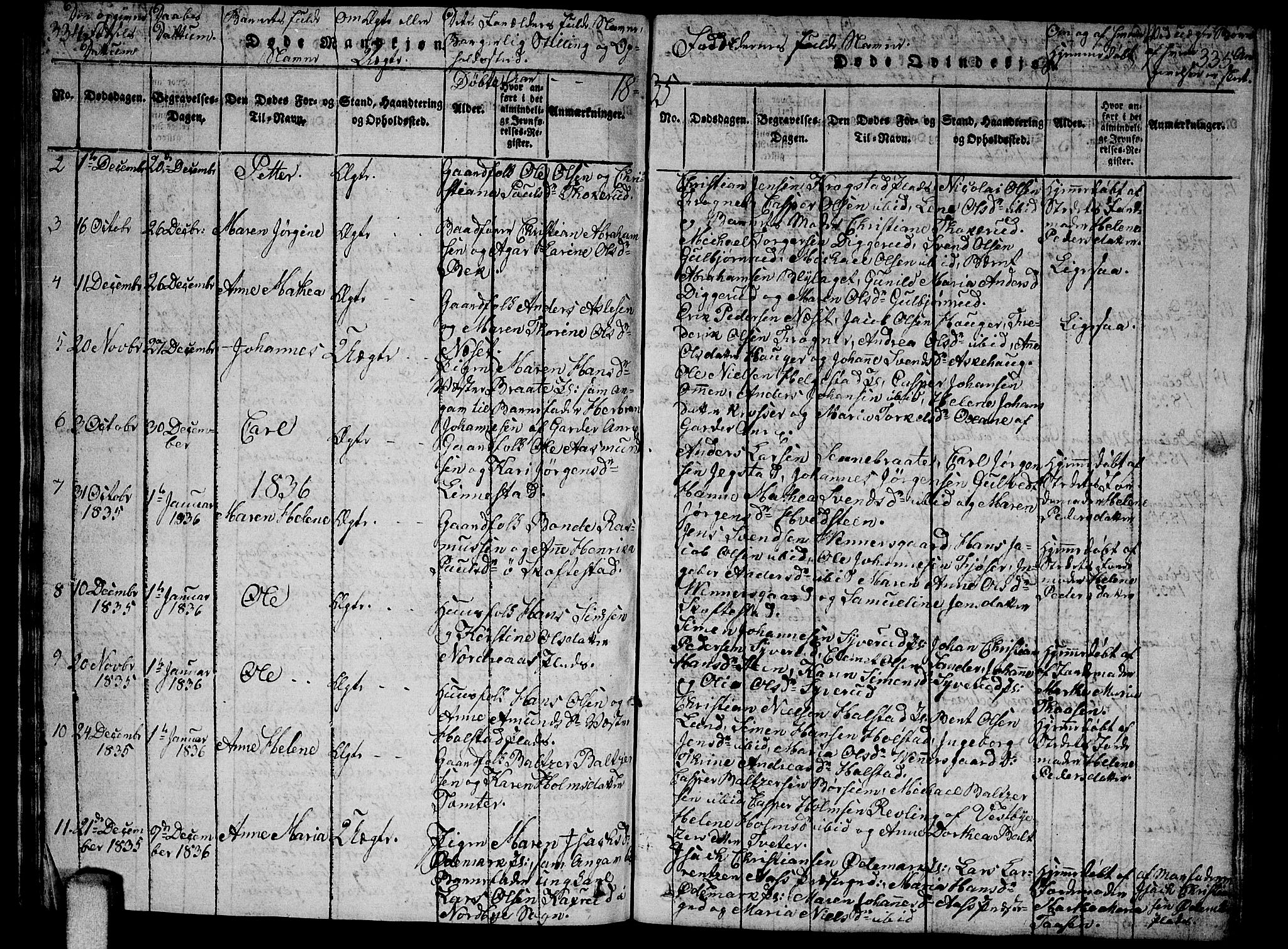 Ås prestekontor Kirkebøker, SAO/A-10894/G/Ga/L0002: Parish register (copy) no. I 2, 1820-1836, p. 334-335