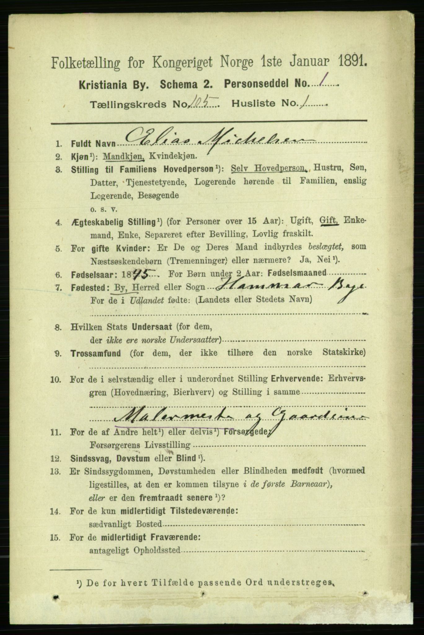 RA, 1891 census for 0301 Kristiania, 1891, p. 52927
