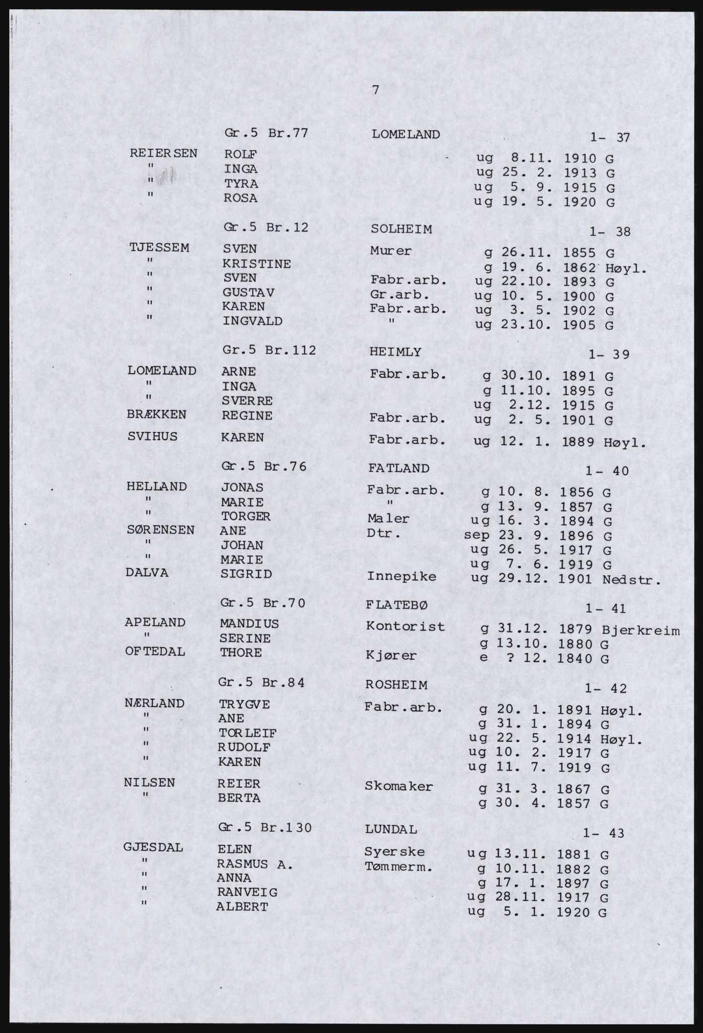 SAST, Copy of 1920 census for parts of Jæren, 1920, p. 13