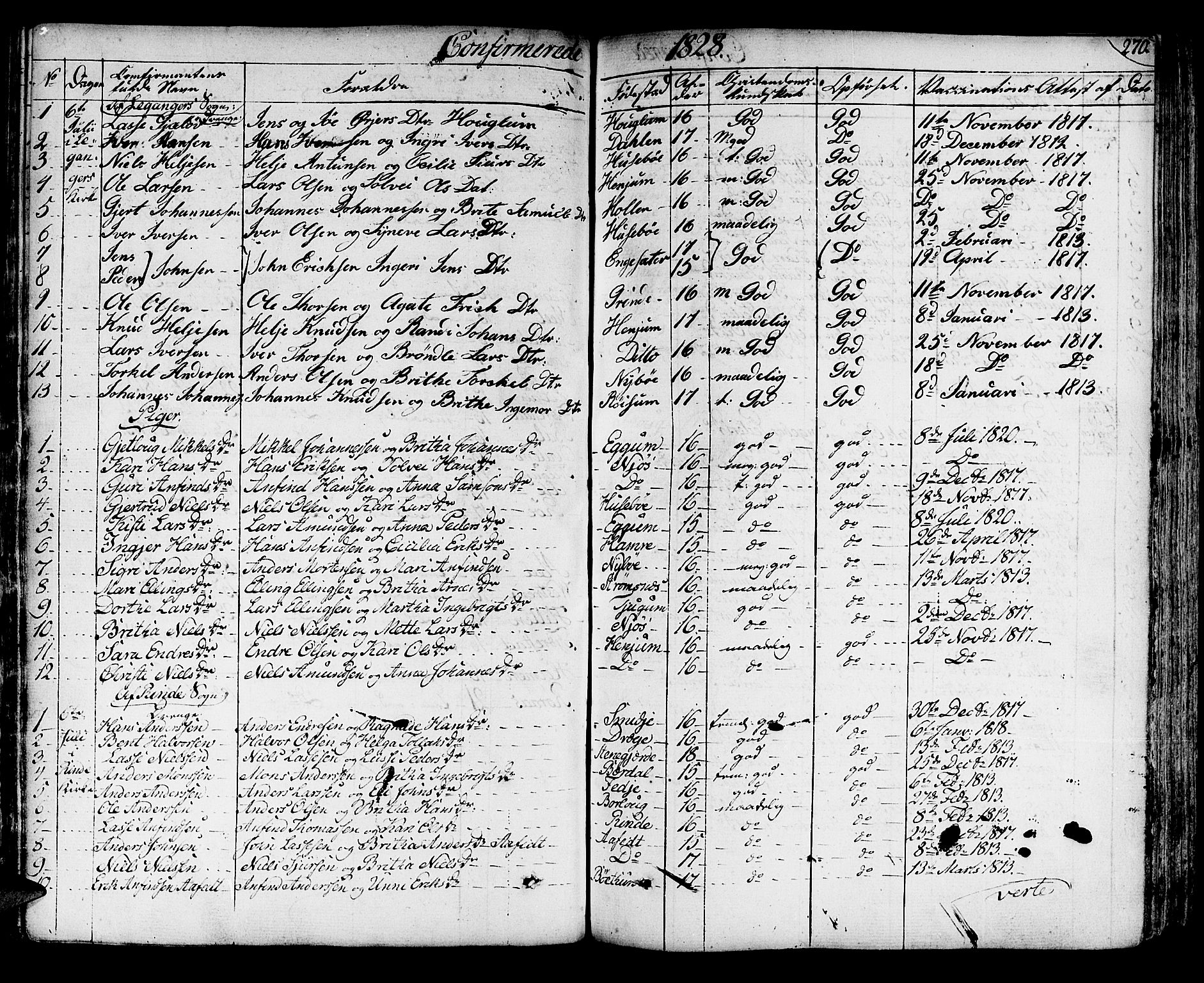 Leikanger sokneprestembete, SAB/A-81001: Parish register (official) no. A 6, 1810-1838, p. 270