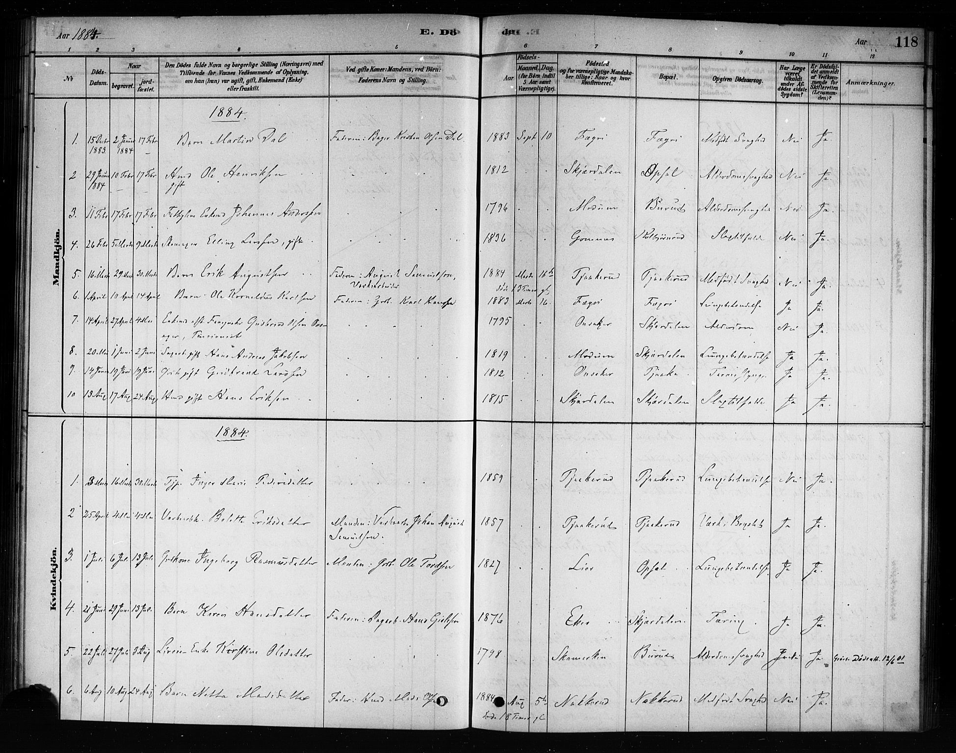 Hole kirkebøker, SAKO/A-228/F/Fb/L0001: Parish register (official) no. II 1, 1878-1891, p. 118