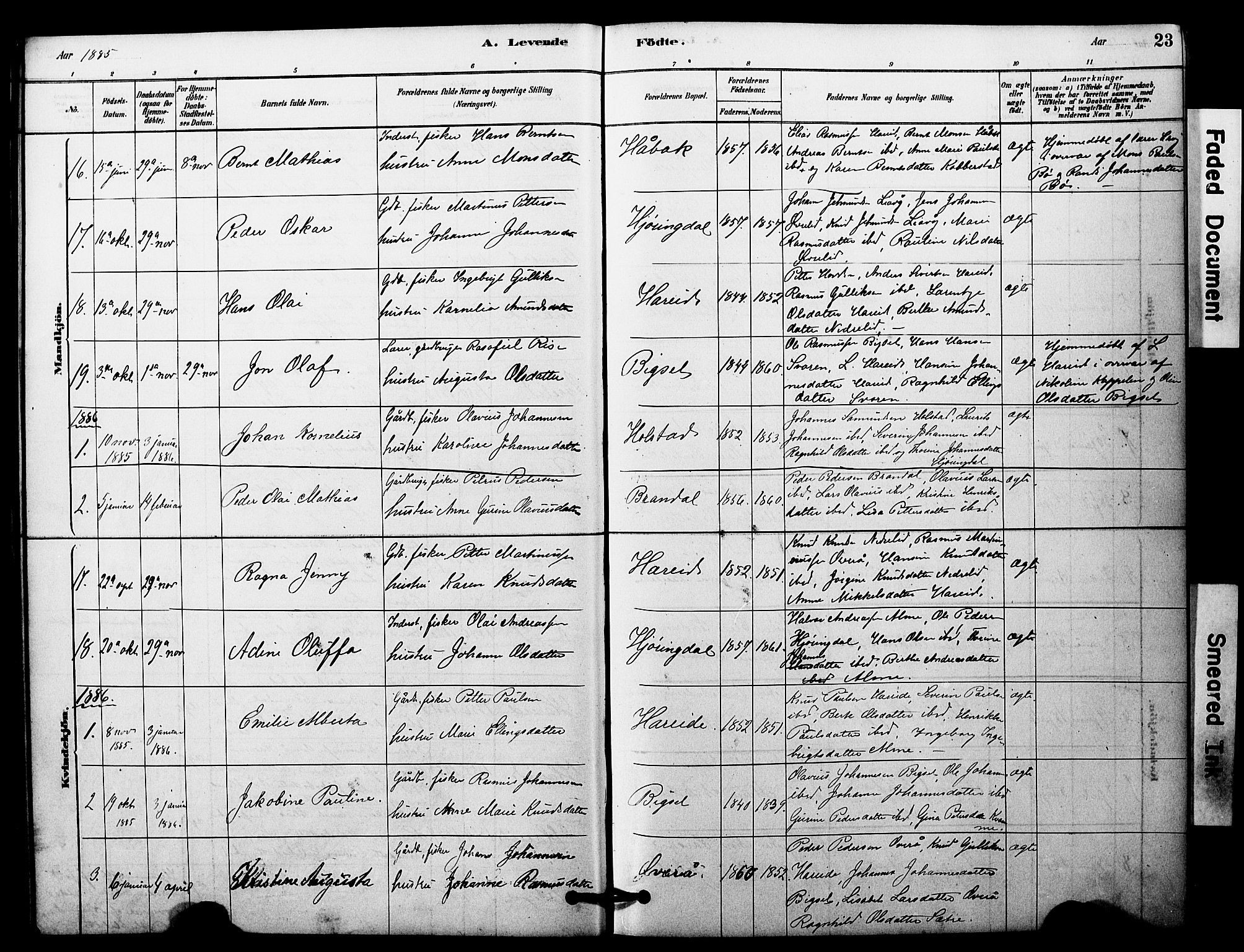 Ministerialprotokoller, klokkerbøker og fødselsregistre - Møre og Romsdal, SAT/A-1454/510/L0122: Parish register (official) no. 510A02, 1878-1897, p. 23