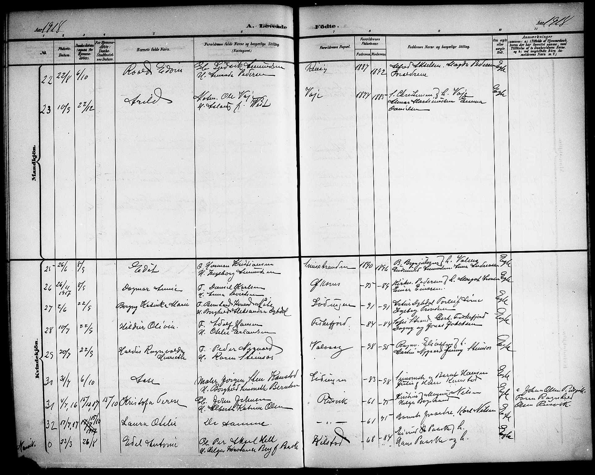 Ministerialprotokoller, klokkerbøker og fødselsregistre - Nordland, AV/SAT-A-1459/872/L1048: Parish register (copy) no. 872C04, 1898-1919